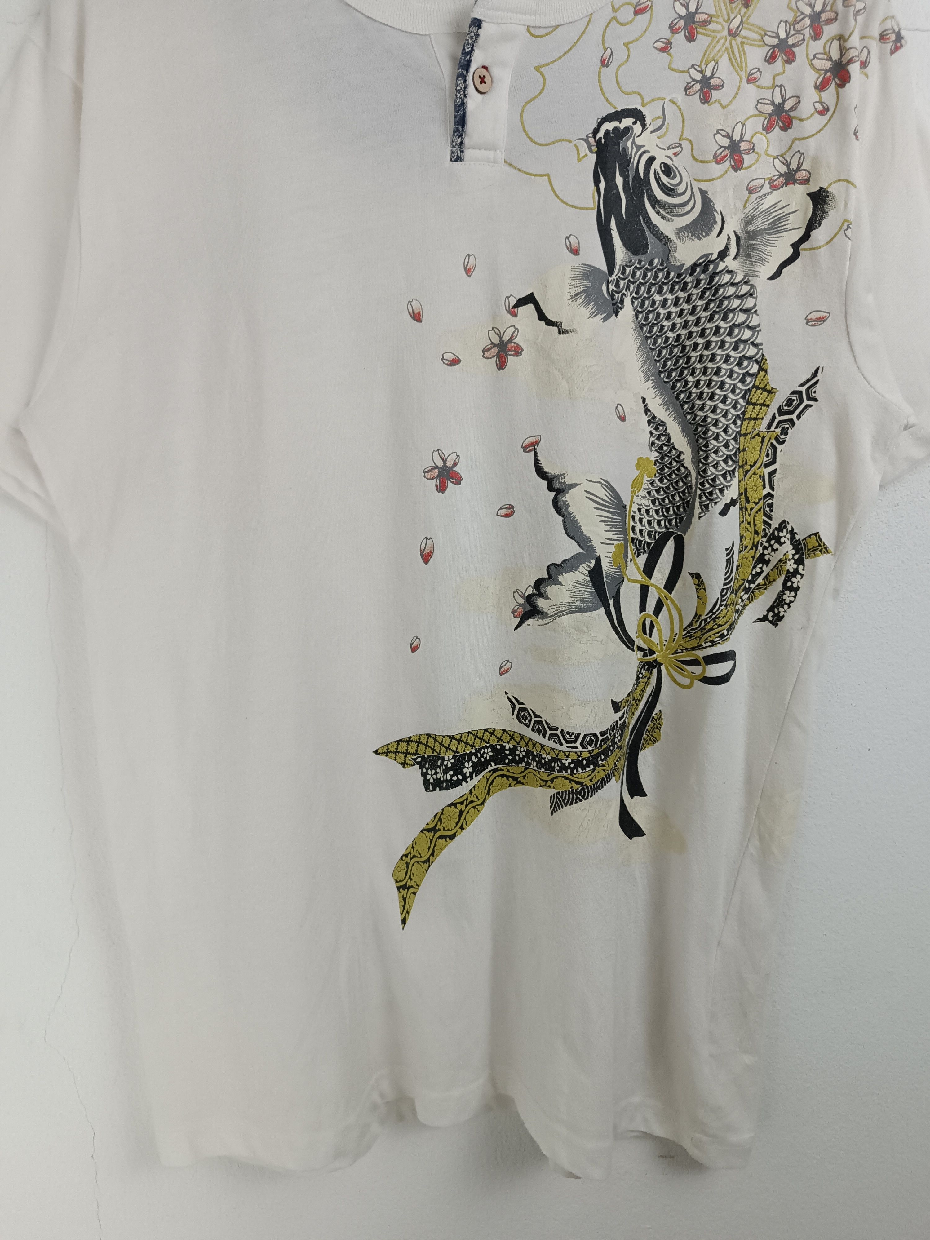 Vintage VINTAGE DRAGON KOI SUKAJAN TATOO JAPANESE TEE VERY RARE Size US L / EU 52-54 / 3 - 16 Thumbnail