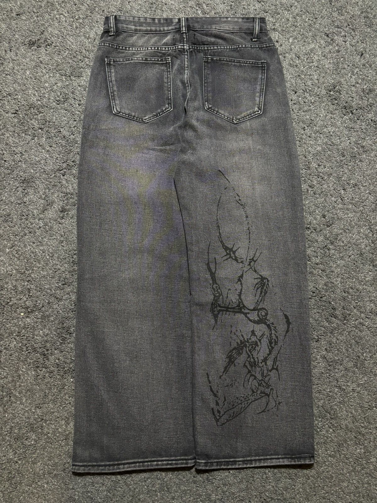 Vintage Vintage wide leg rare gray black fossile baggy jeans denim Size US 33 - 10 Thumbnail