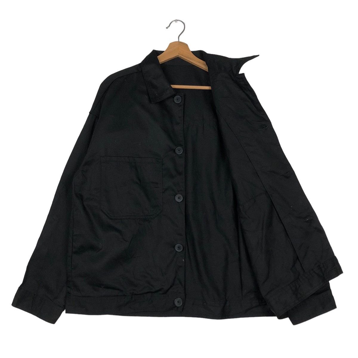 Japanese Brand 🔥Rich Black Vintage Chore Jacket Gu Japan Issey Miyake Size US L / EU 52-54 / 3 - 11 Thumbnail
