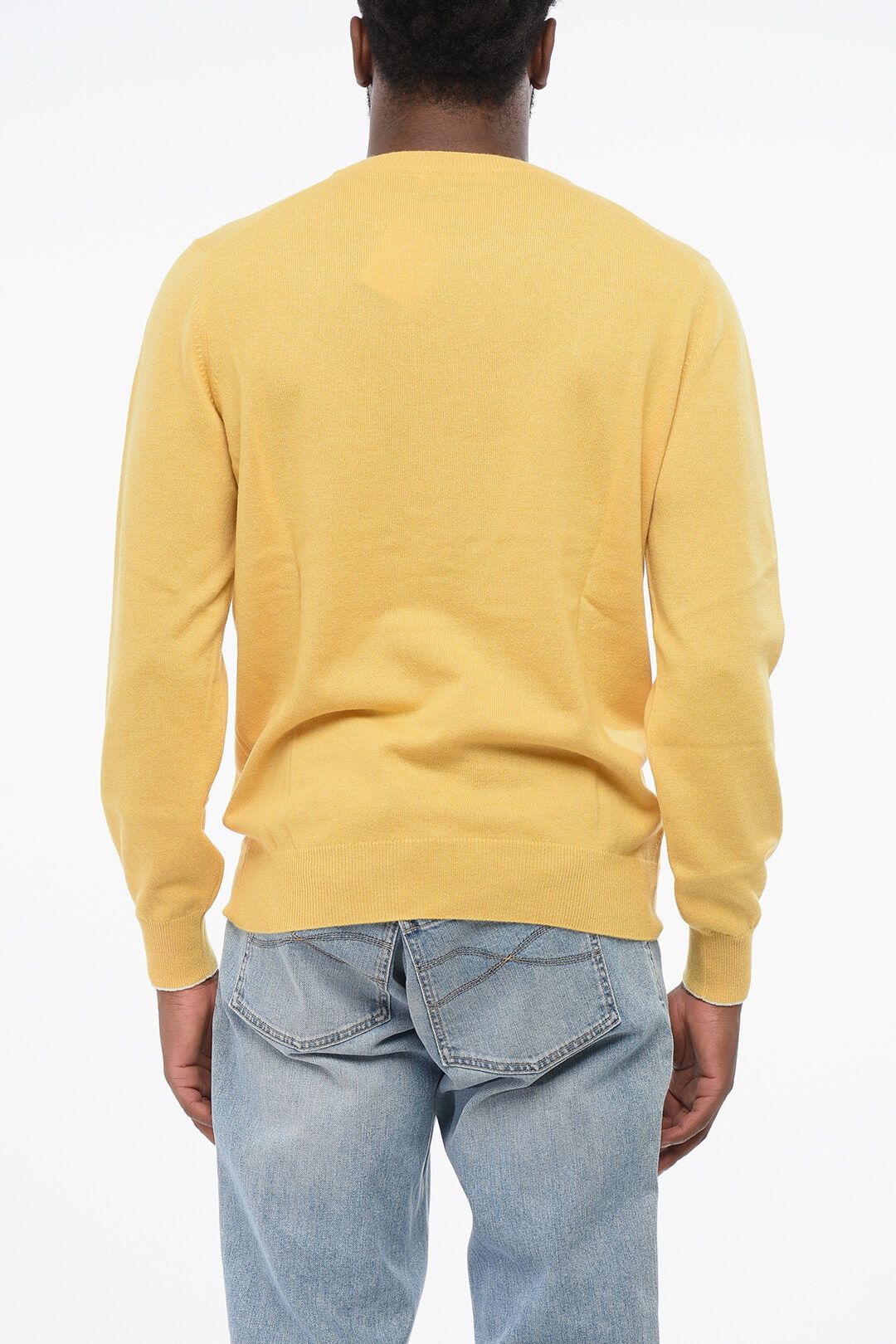 Brunello Cucinelli og1mm0725 Crewneck Pure Cashmere Sweater in Yellow Size US M / EU 48-50 / 2 - 2 Thumbnail