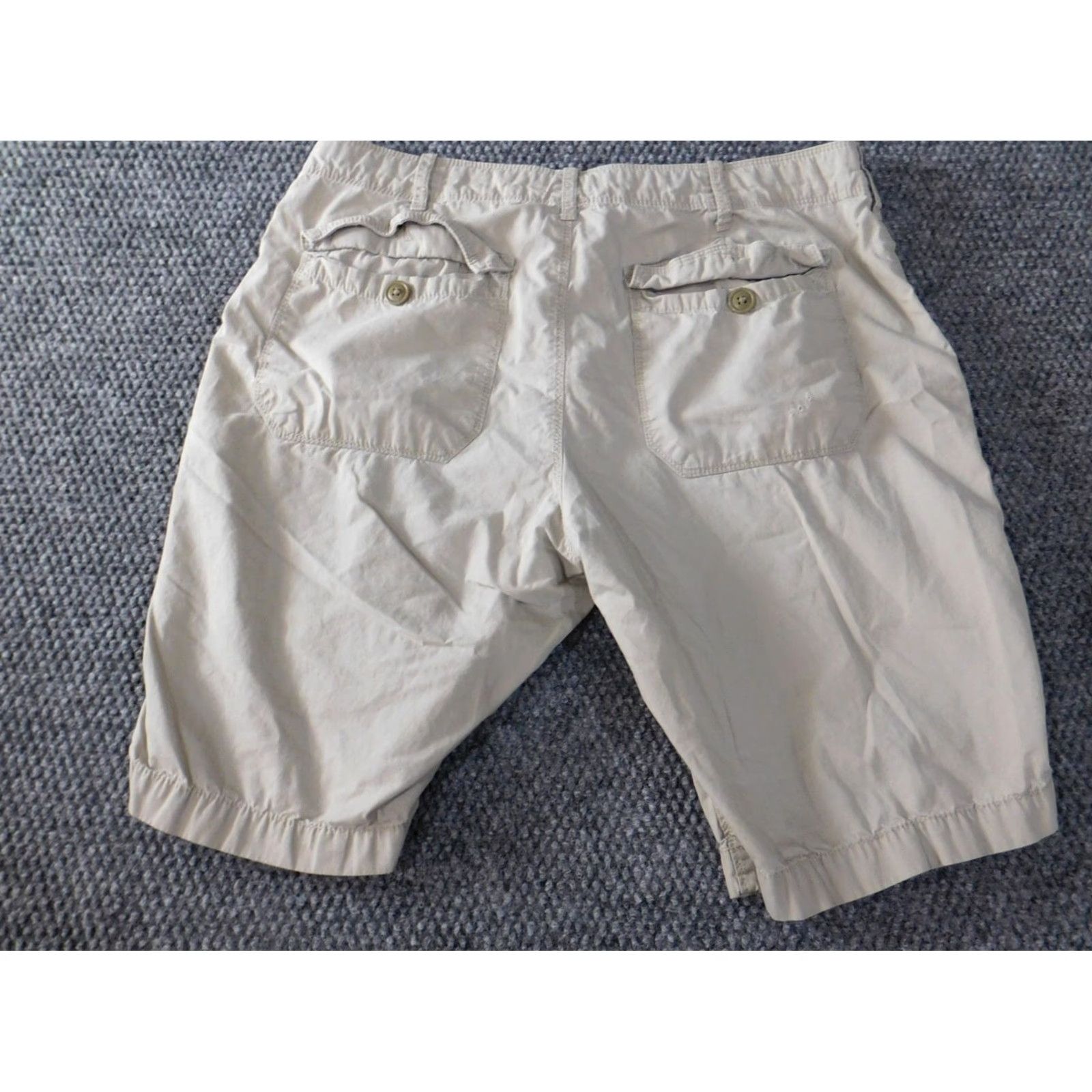 Express Express Mens Shorts 30 Beige Chino Flat Front Cotton Regular Pockets Logo Casual Vintage: No Men XS? Size US 30 / EU 46 - 6 Thumbnail
