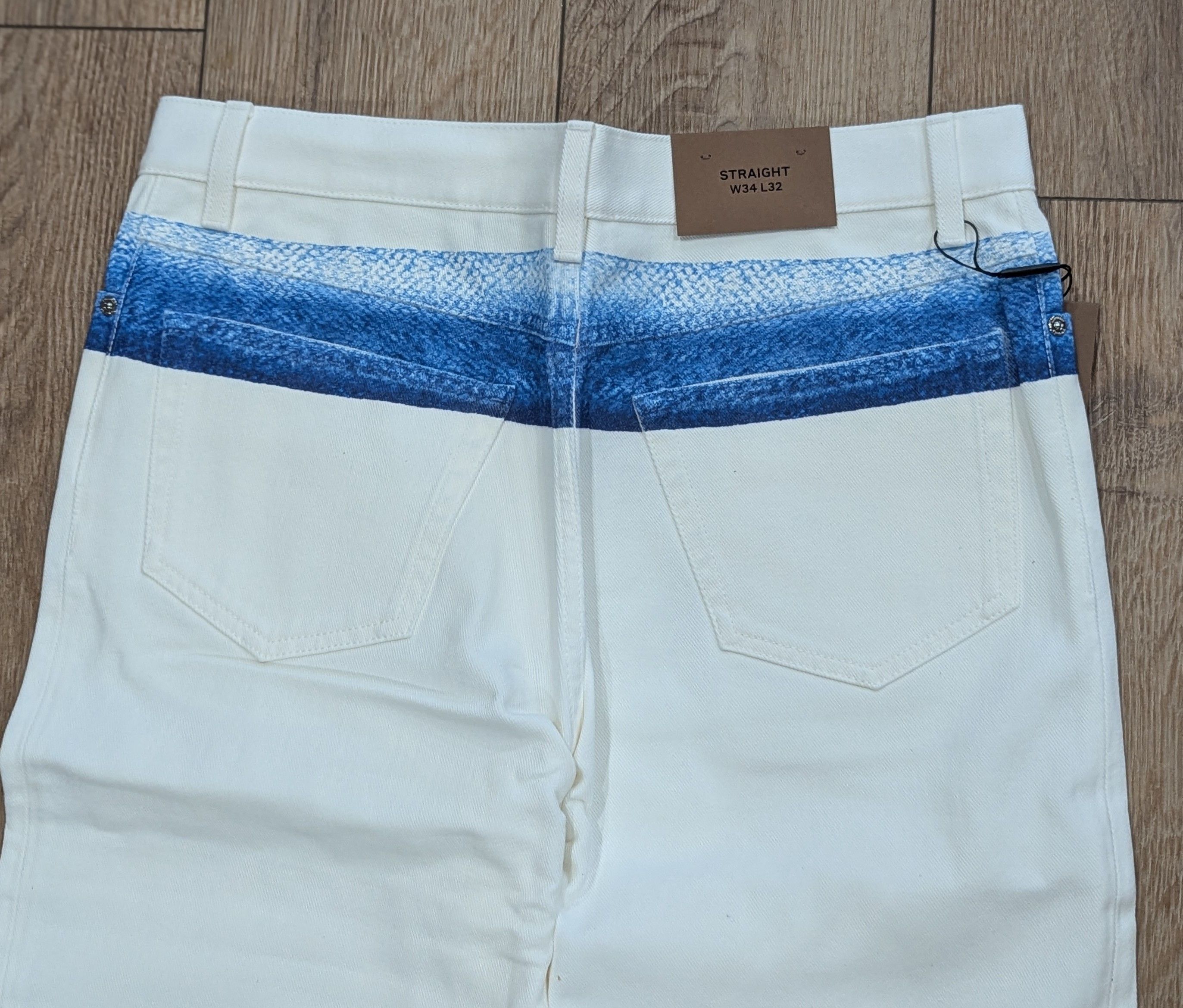 Burberry BURBERRY Mermaid Tail Straight Leg Denim Jeans White 32 Size US 32 / EU 48 - 5 Thumbnail