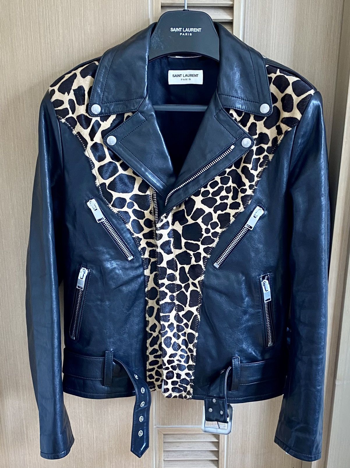 Hedi Slimane × Saint Laurent Paris FW14 Animal Print Biker Jacket Size US S / EU 44-46 / 1 - 1 Thumbnail