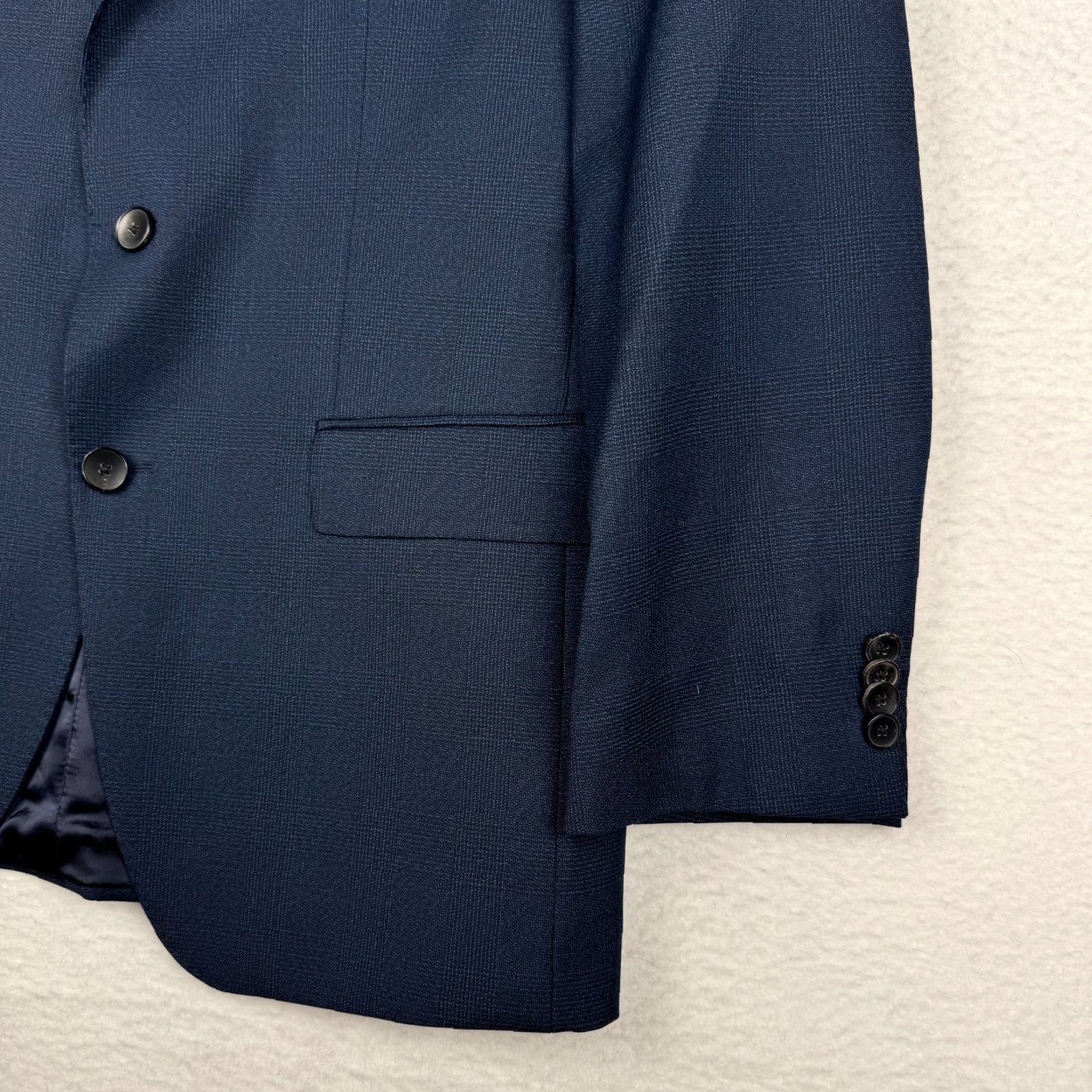 Hugo Boss VINTAGE Hugo Boss Drago Lanificio Biella Super 120 Navy Blue Suit Blazer Coat Jacket 40R Size 40R - 3 Thumbnail