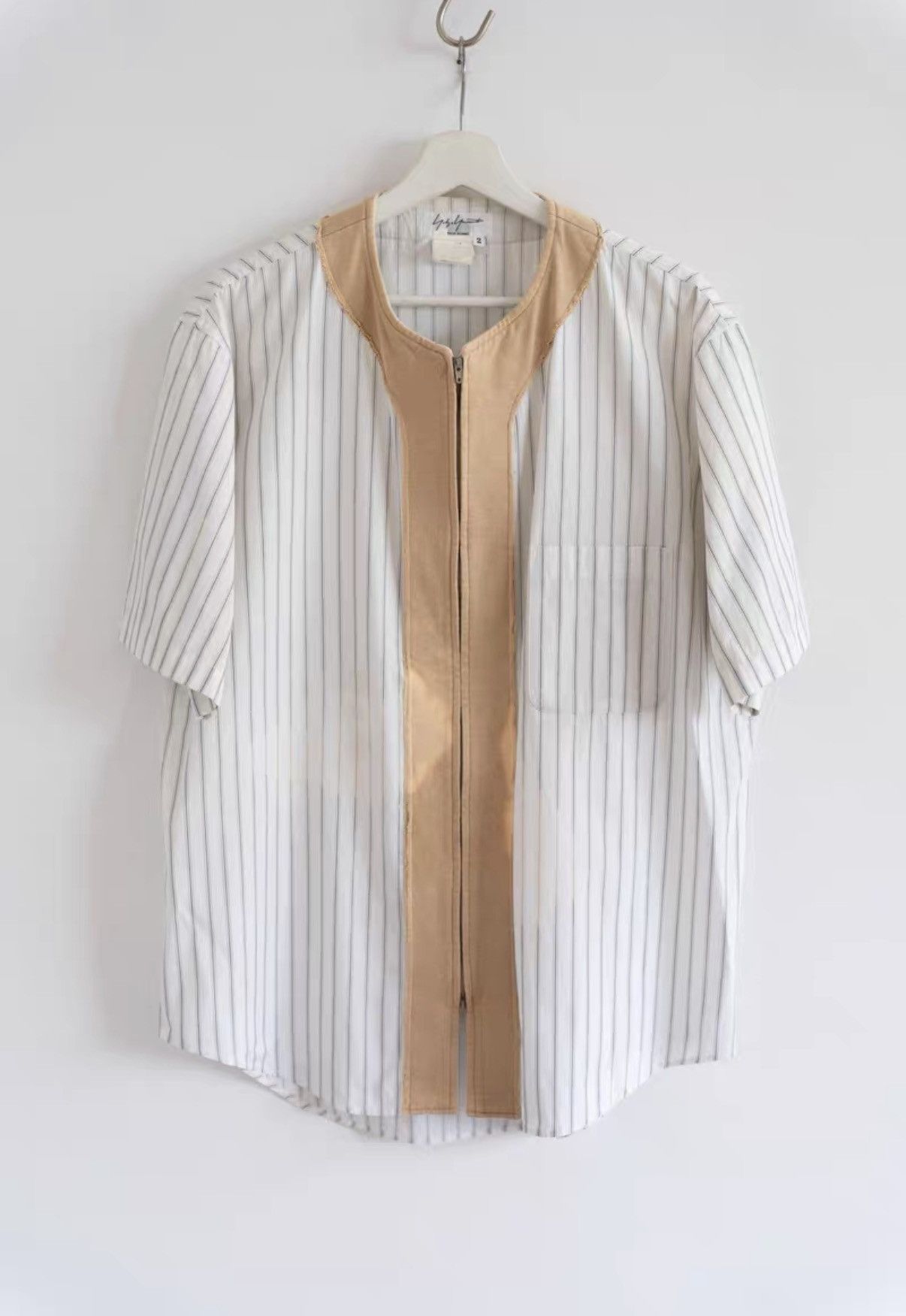 Yohji Yamamoto Yohji Yamamoto 06SS Baseball Zip Short Sleeve Shirt K4 Size US M / EU 48-50 / 2 - 1 Thumbnail