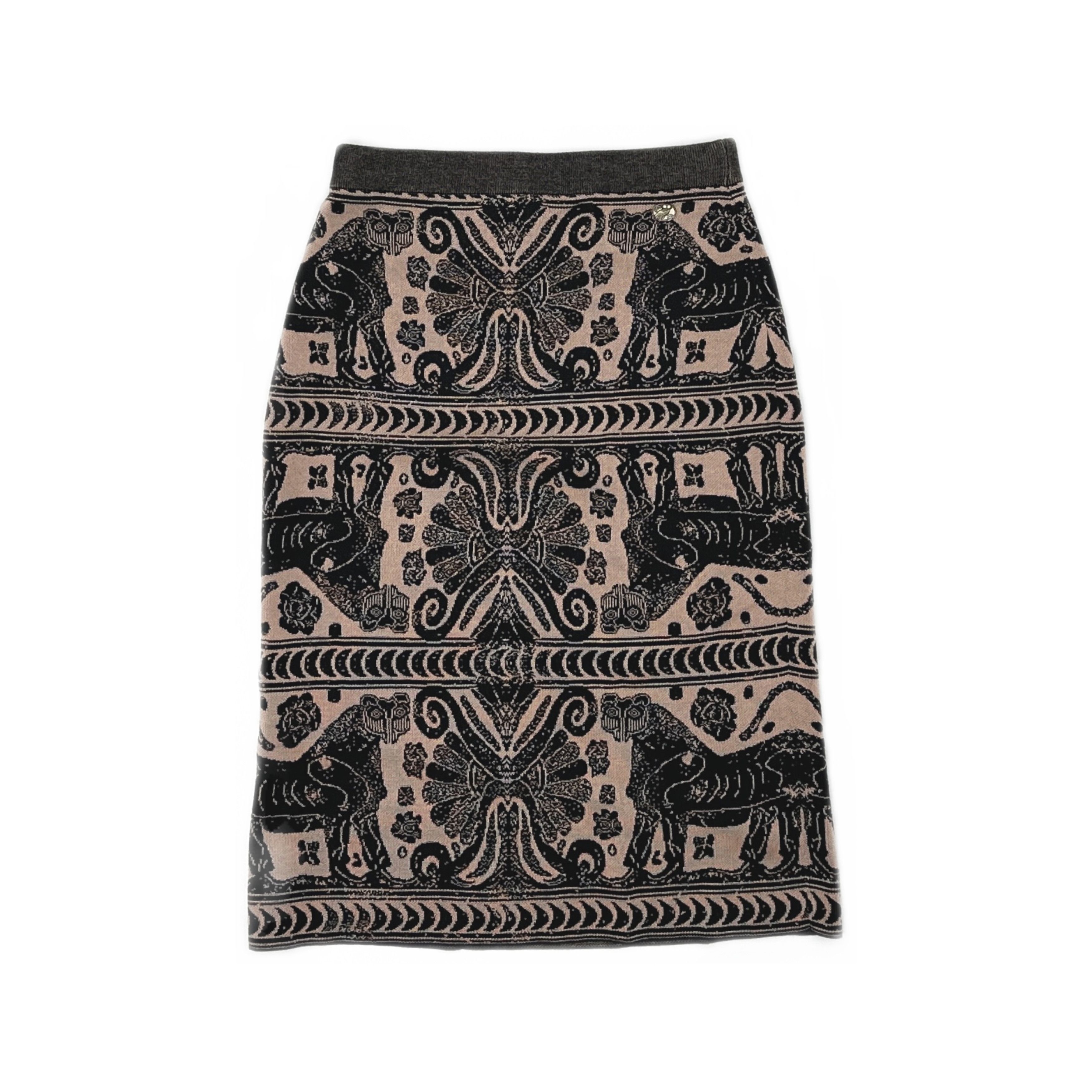 Chanel Chanel Patterned Midi Skirt Size 34 Size 25" / US 0 / IT 36 - 1 Thumbnail