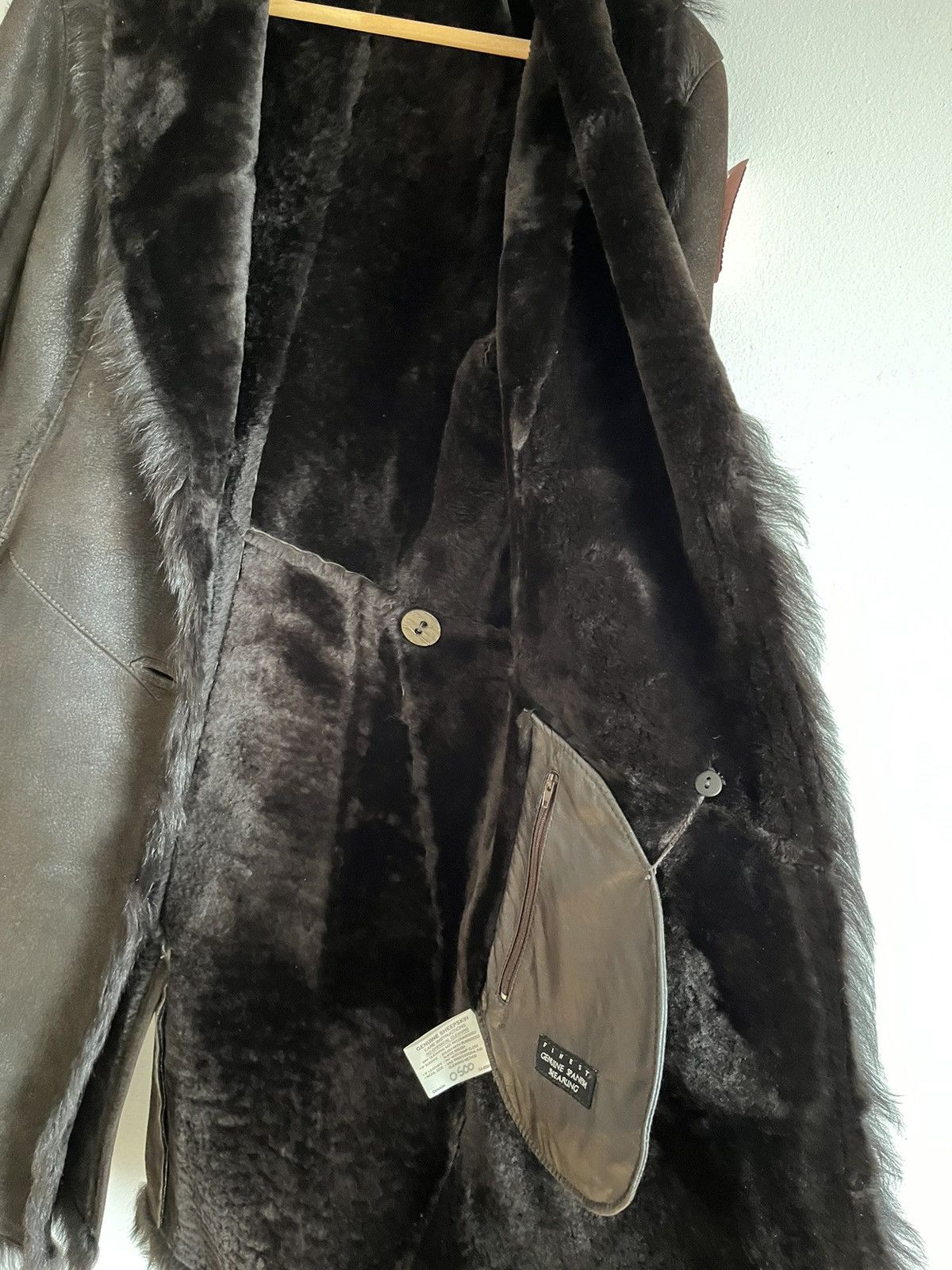 Genuine Leather × Other Dark Brown Womens Lightweight Spanish Shearling Coat S Size S / US 4 / IT 40 - 7 Thumbnail