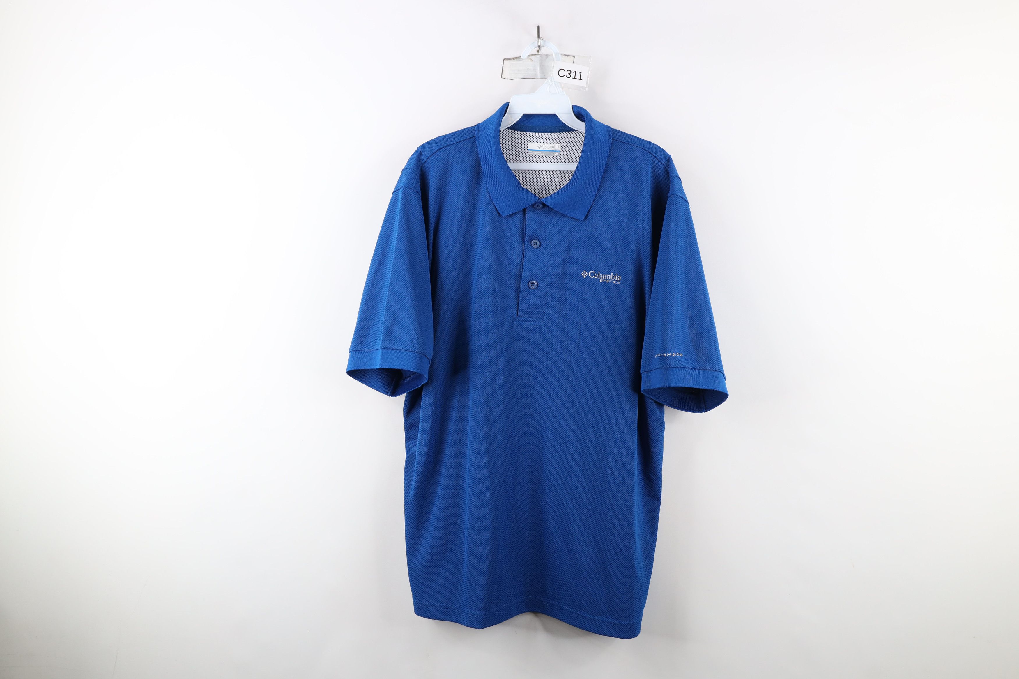 Columbia × Vintage Columbia PFG Performance Fishing Gear Knit Polo Shirt Blue Size US L / EU 52-54 / 3 - 1 Thumbnail