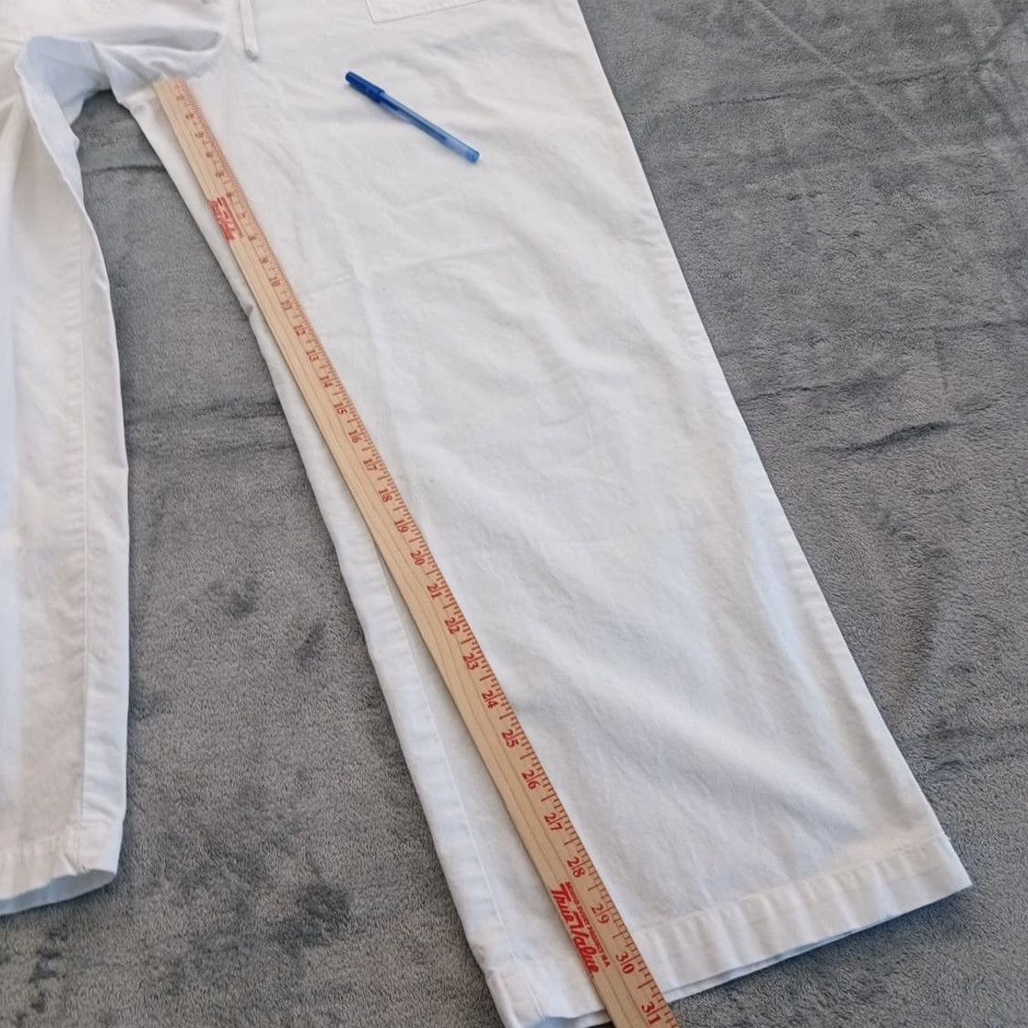 Vintage LL Bean Ankle Pants Womens L Tall White Drawstring Pockets 38x31 High Rise Pants Mens? Actually Women. Size 36" / US 14 / IT 50 - 5 Thumbnail
