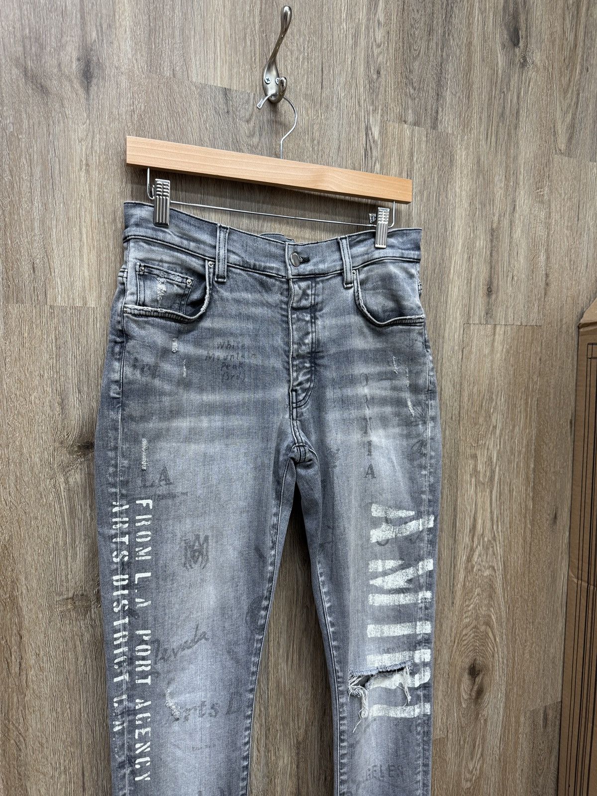 Amiri Amiri Denim Stencil Grey Jeans Size US 30 / EU 46 - 3 Thumbnail