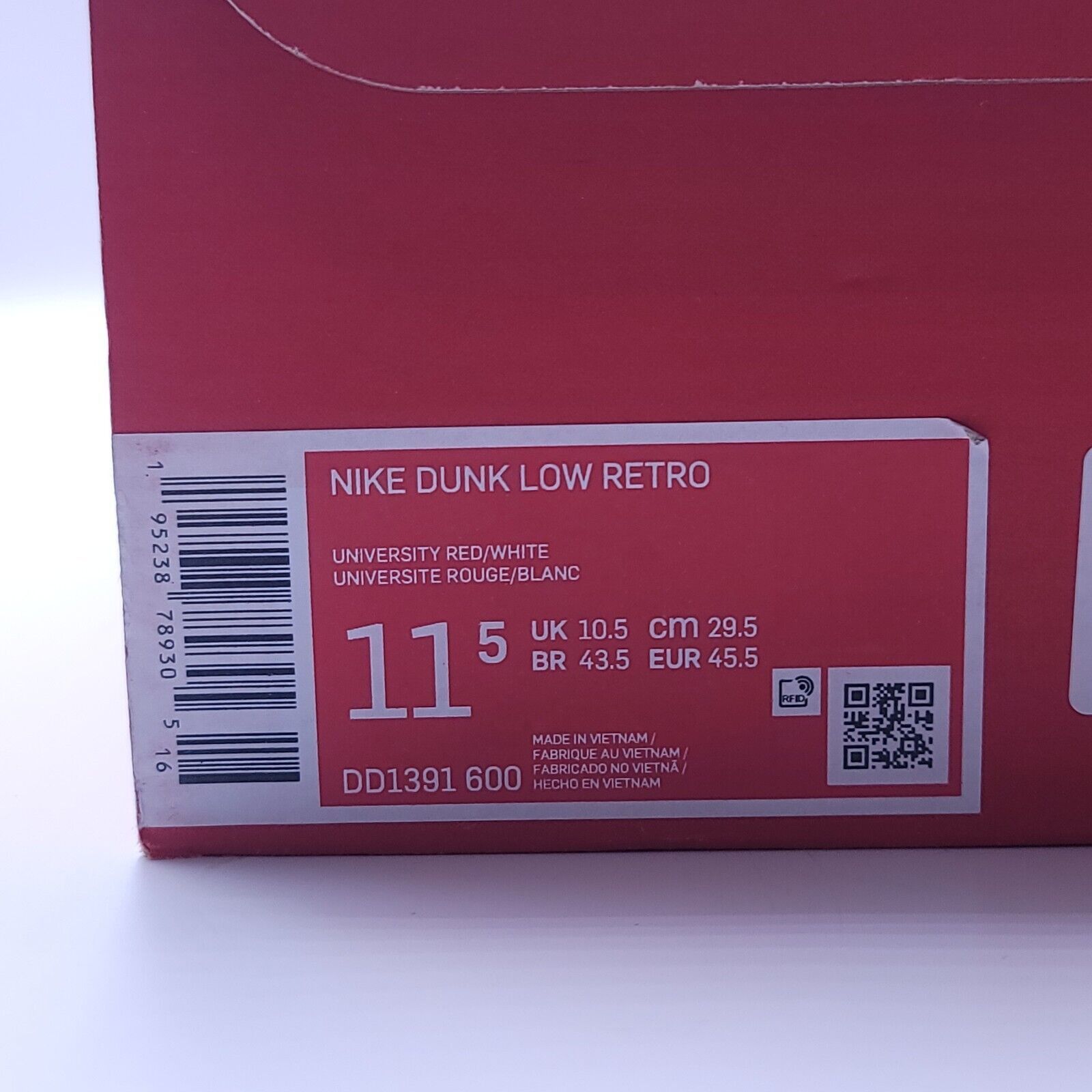 Nike Nike Dunk Low Retro Basketball Shoe Men Size 11.5 DD1391-600 Size US 11.5 / EU 44-45 - 10 Thumbnail