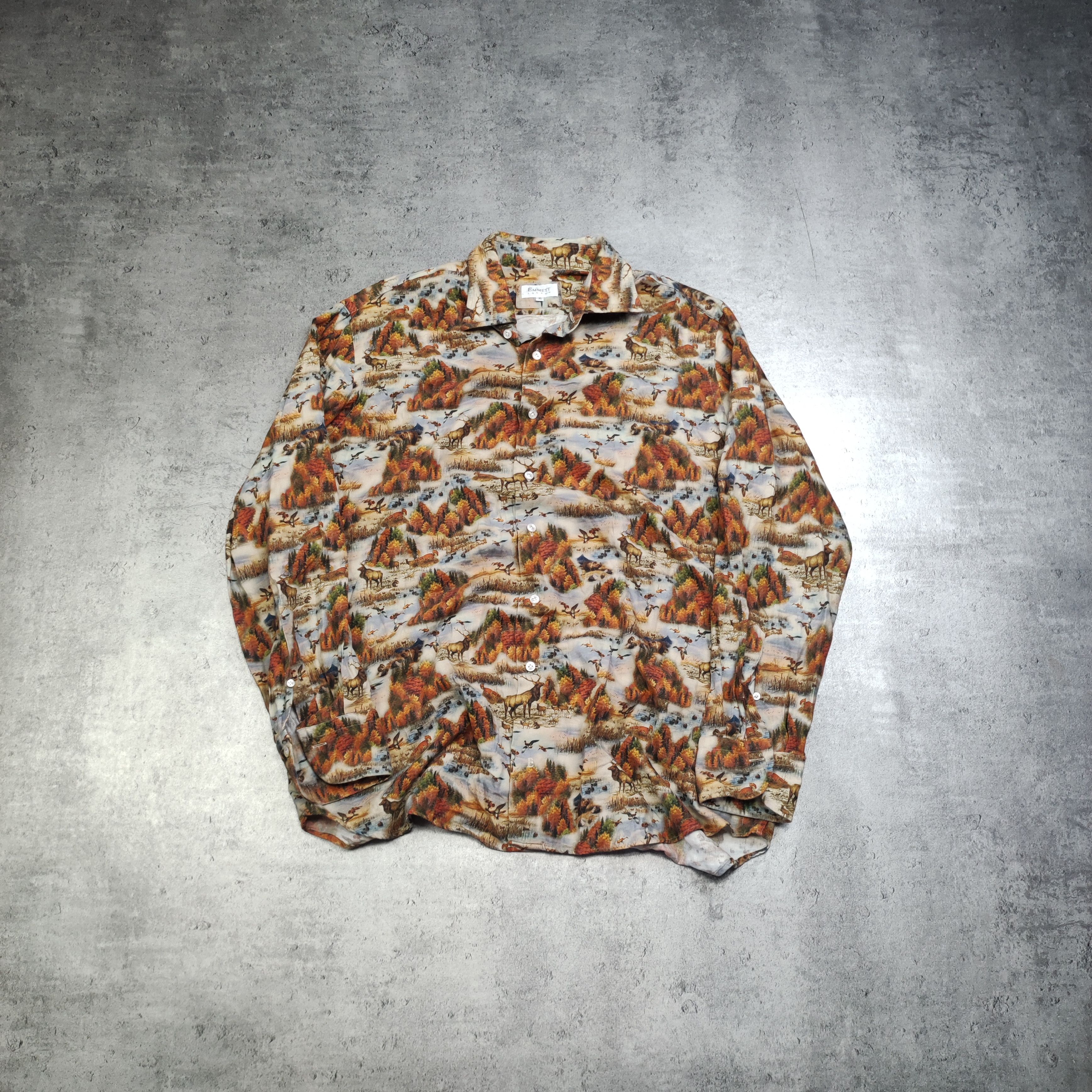 Emmett × Vintage Vintage RARE Emmett London Alaska USA Full Print Shirt Size US XL / EU 56 / 4 - 1 Thumbnail