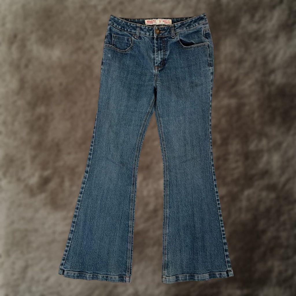 Mossimo VINTAGE Mossimo Women's Jeans Flare Bootcut Denim 9 Wide Leg 30 Inseam Blue Mid Rise 8.5-10.5 Inseam 30 Denim Jersey? Size 30" / US 8 / IT 44 - 1 Thumbnail