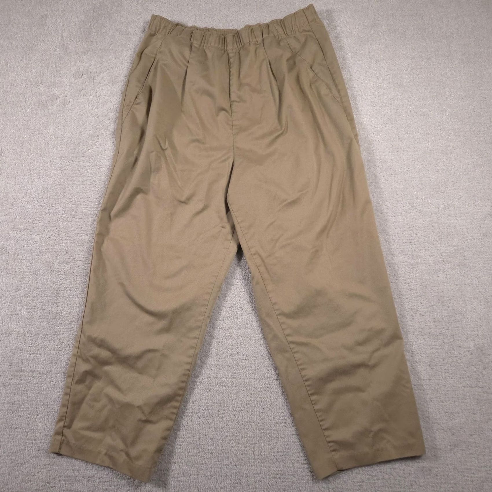 Levi's VINTAGE Levi's Travelers Pants Womens 16 Elastic Waist Easy Care Classic Fit Khaki Beige 24.5in Inseam Women's Pants Size 38" / US 16 / IT 52 - 2 Thumbnail