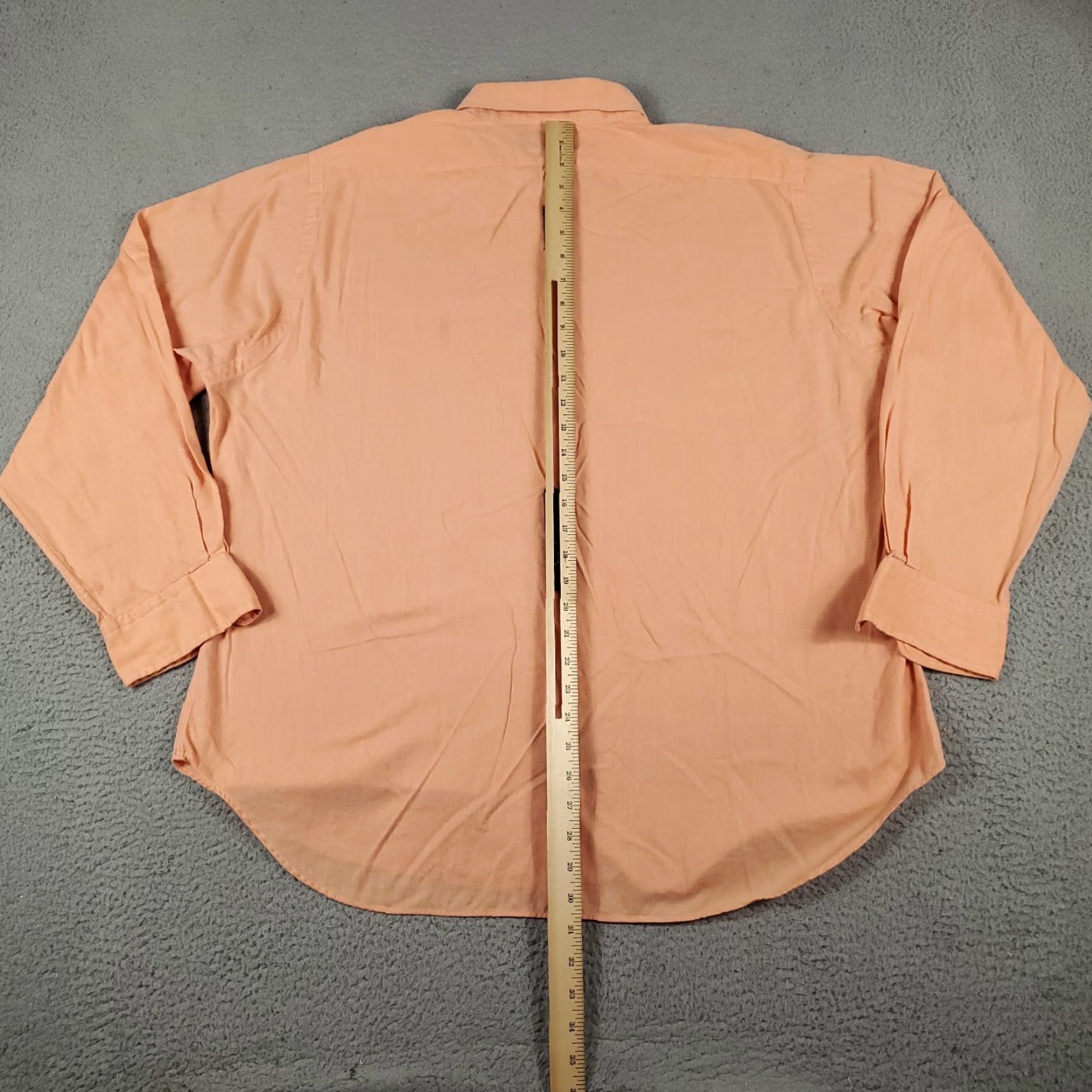 Ralph Lauren Ralph Lauren Dress Shirt Mens 17.5 Orange Striped Long Sleeve Button Up Workwear Size 46R - 6 Thumbnail