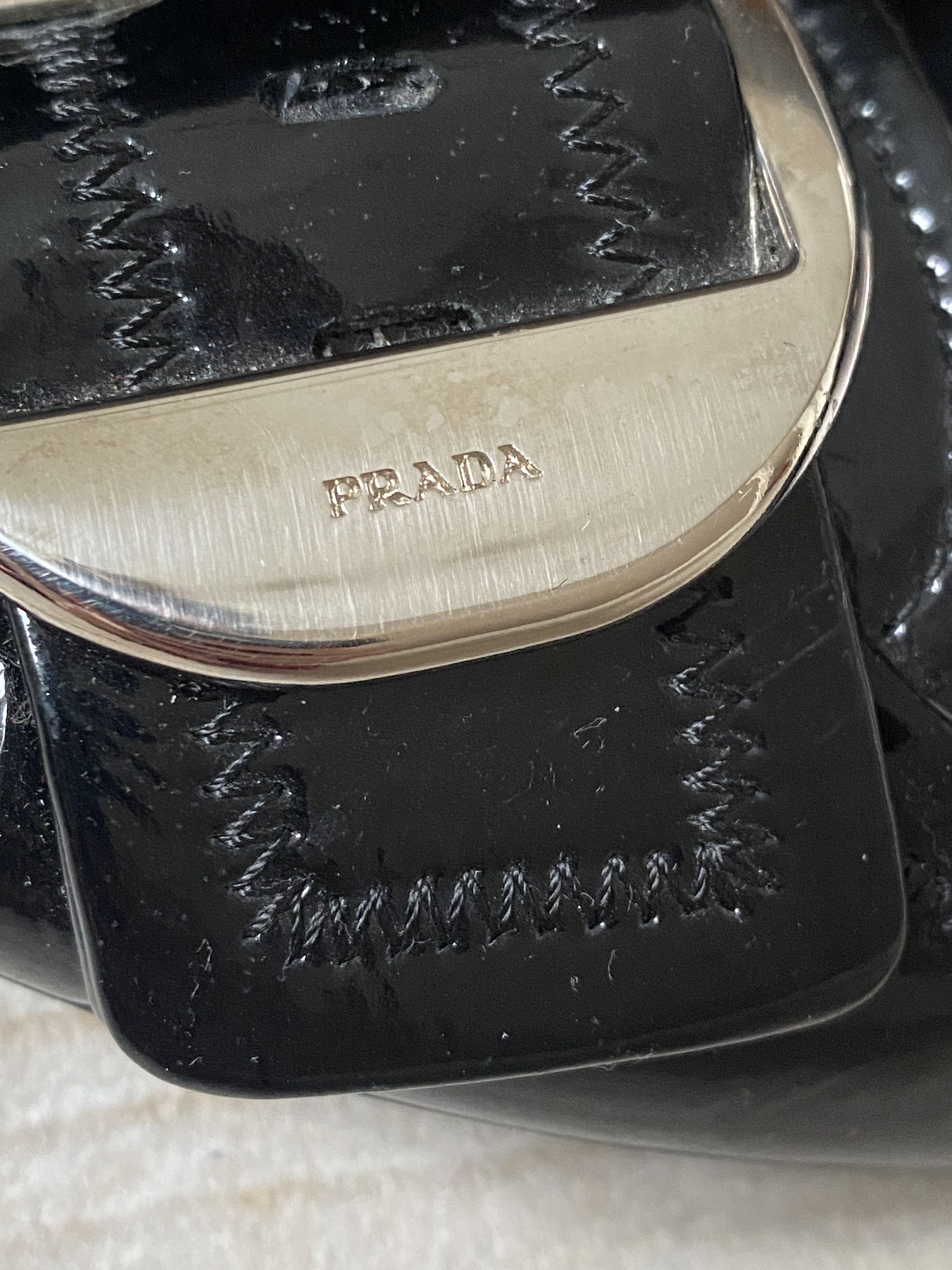 Prada × Vintage Prada Vintage – Black Patent Leather High Heels, M in Italy Size US 9.5 / IT 39.5 - 6 Thumbnail