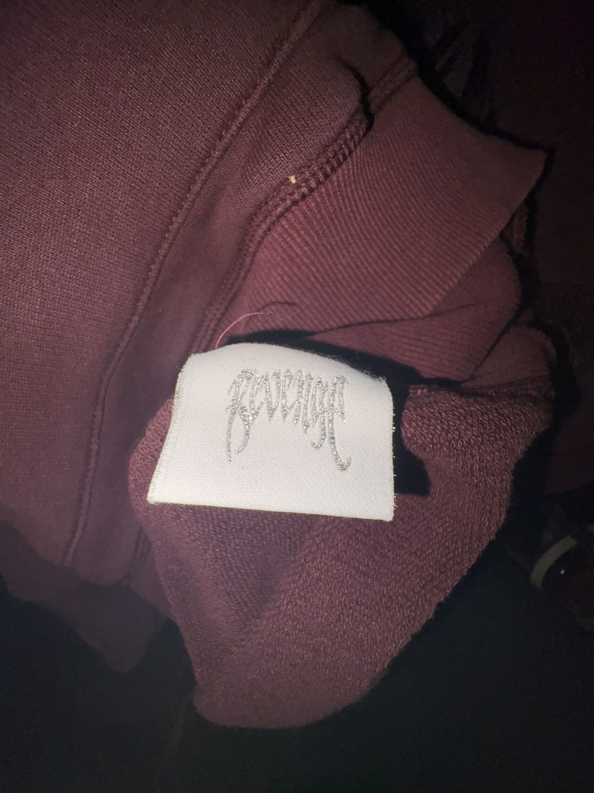 Revenge vintage treated embroidered logo hoodie burgundy Size US L / EU 52-54 / 3 - 6 Thumbnail