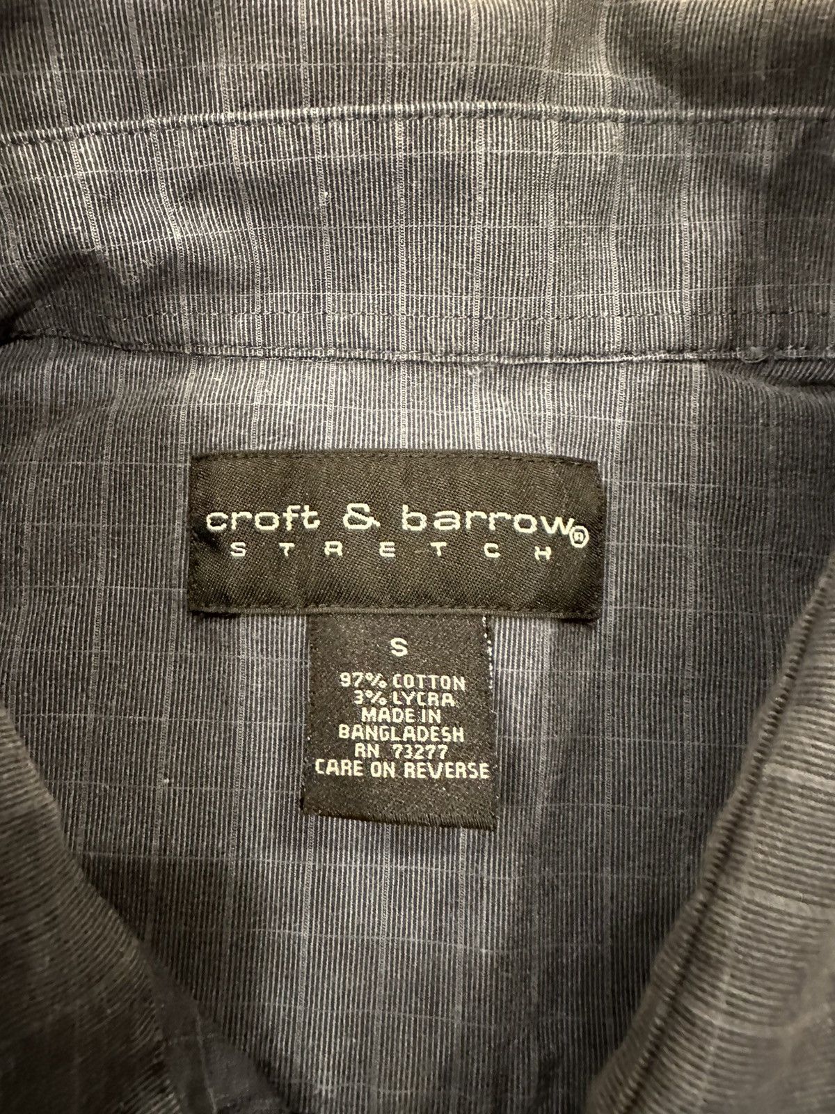 Croft & Barrow × Vintage Vintage Croft & Barrow Blue Checker Button Up Collard Shirt Size US S / EU 44-46 / 1 - 6 Thumbnail