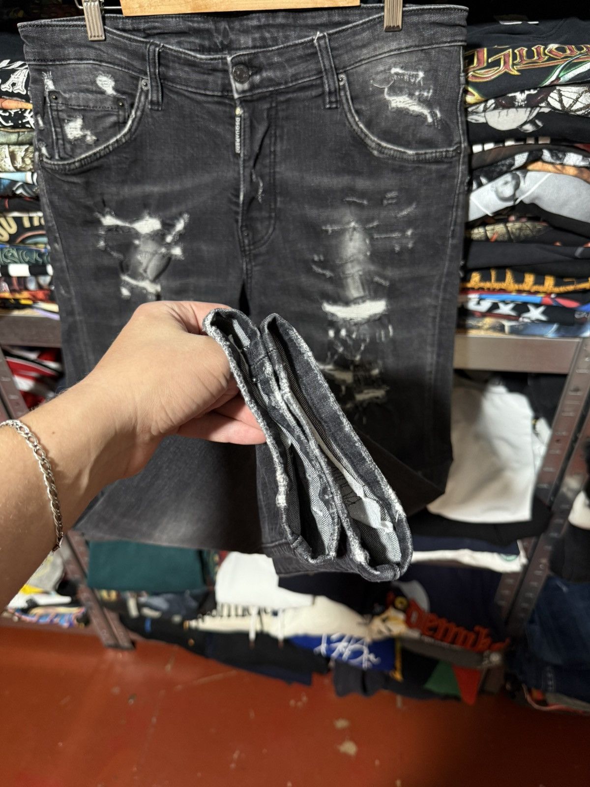Dsquared2 Rare Luxury Dsquared2 Distressed Denim Gray Jeans Y2K Hype Size US 34 / EU 50 - 11 Thumbnail