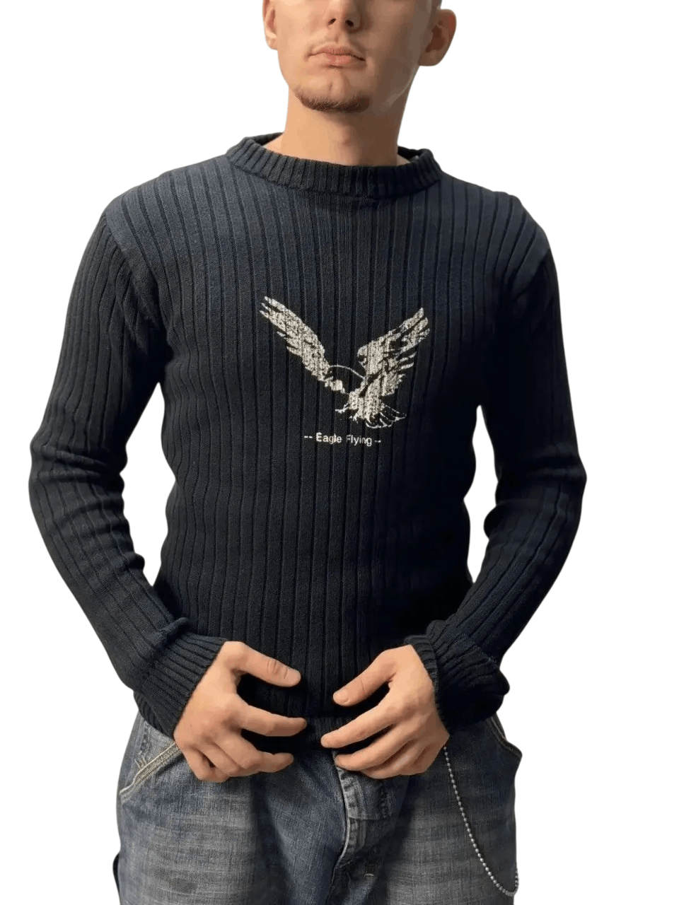 14th Addiction Vintage Y2K Distressed Striped Sweater Faded knit Y2K Effect Size US M / EU 48-50 / 2 - 7 Thumbnail