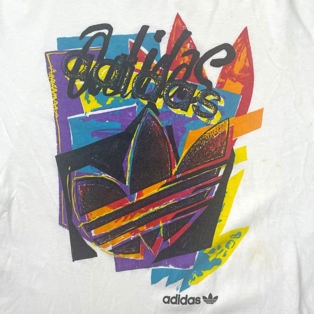 Adidas Vintage 90s Adidas Trefoil T-Shirt White | Made in Japan Size US L / EU 52-54 / 3 - 2 Thumbnail