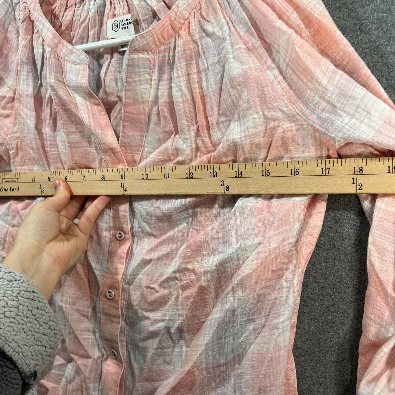 Other Candace Cameron Bure Plaid Y-Neck Shirt Rose Quartz, XX-Smal Size XXS / US 00 / IT 34 - 5 Thumbnail