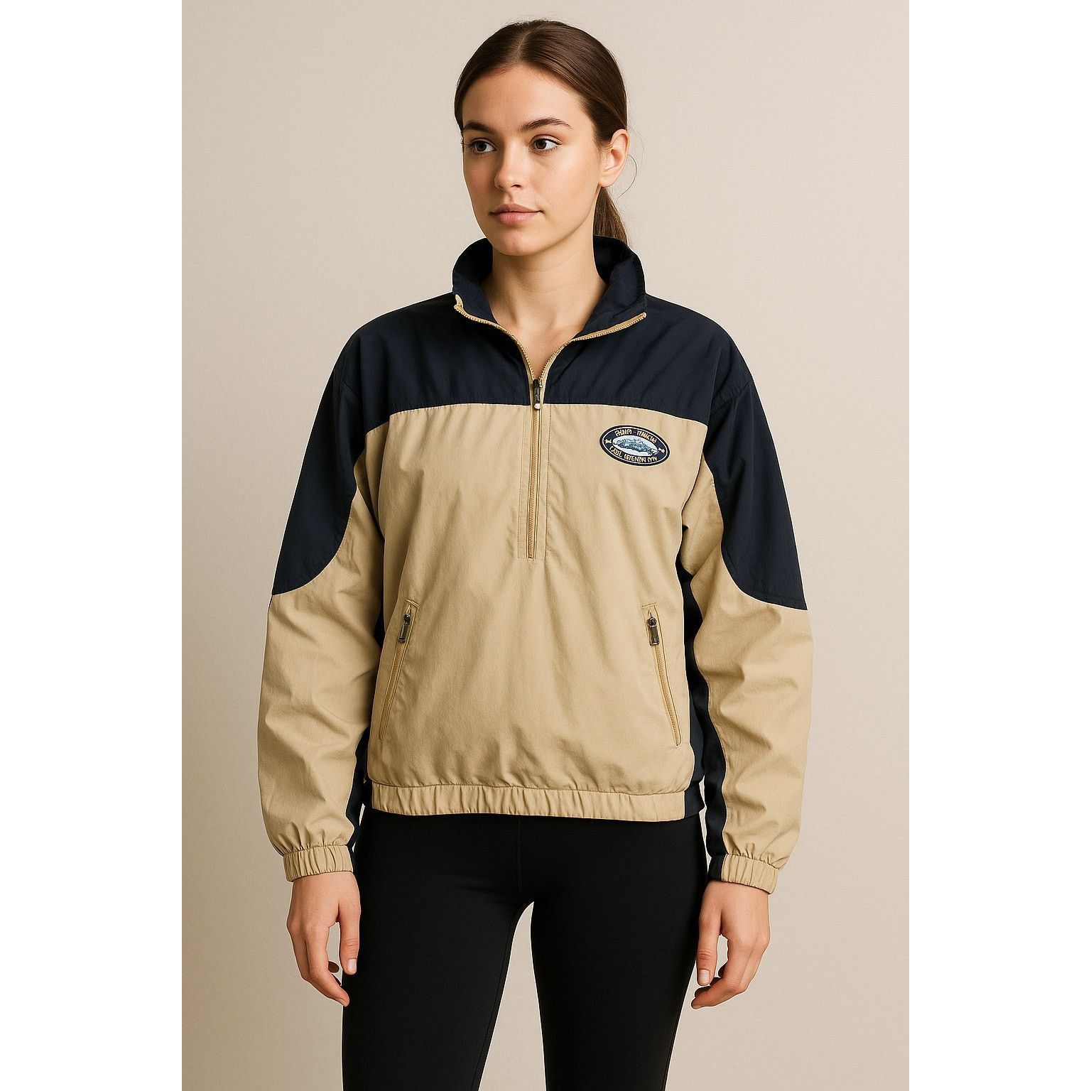 Other Y2K Beige & Navy Windbreaker Pullover Jacket XS Size XS / US 0-2 / IT 36-38 - 1 Thumbnail