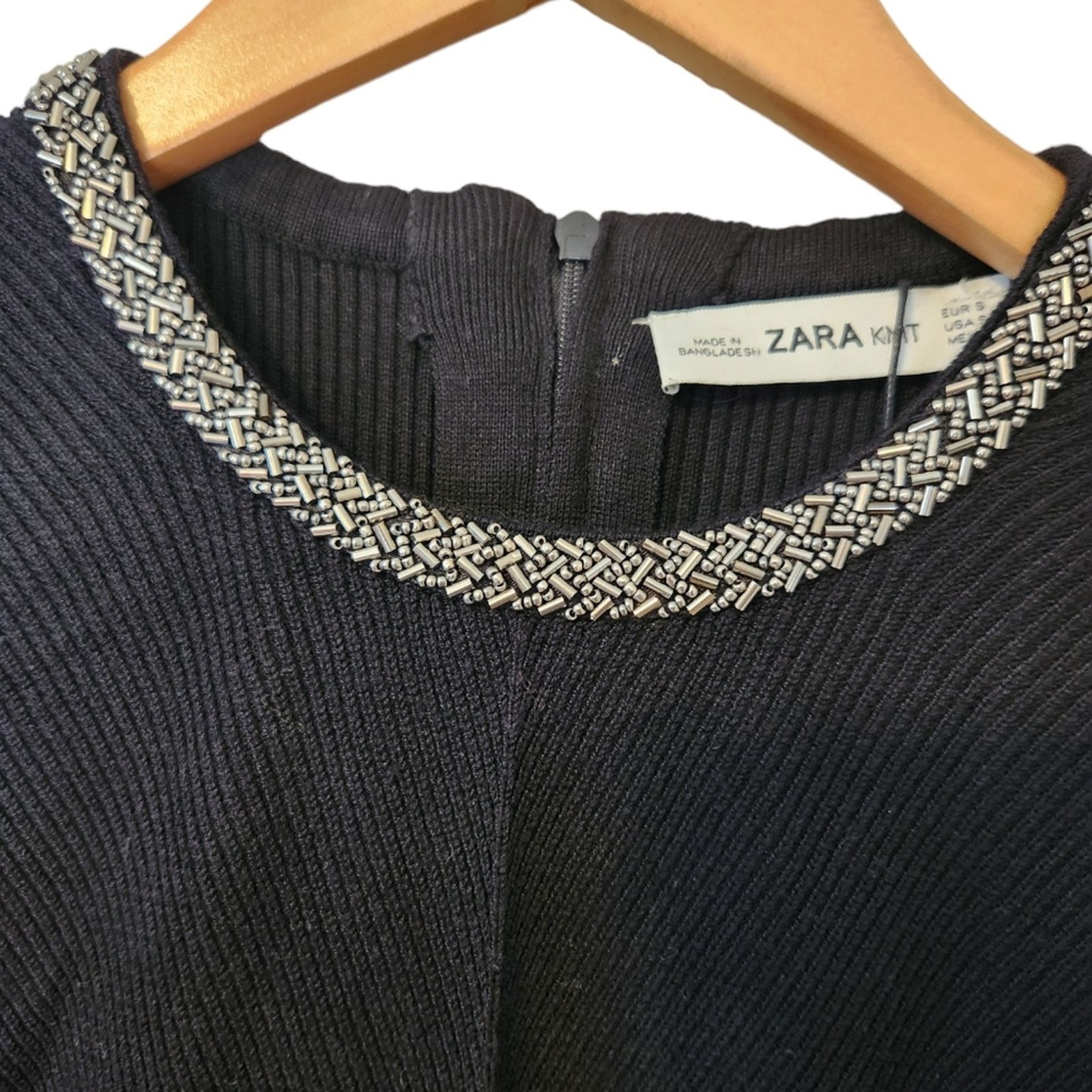 Zara NWT Zara Knit Beaded Neck Sweater Dress Small Size S / US 4 / IT 40 - 7 Thumbnail