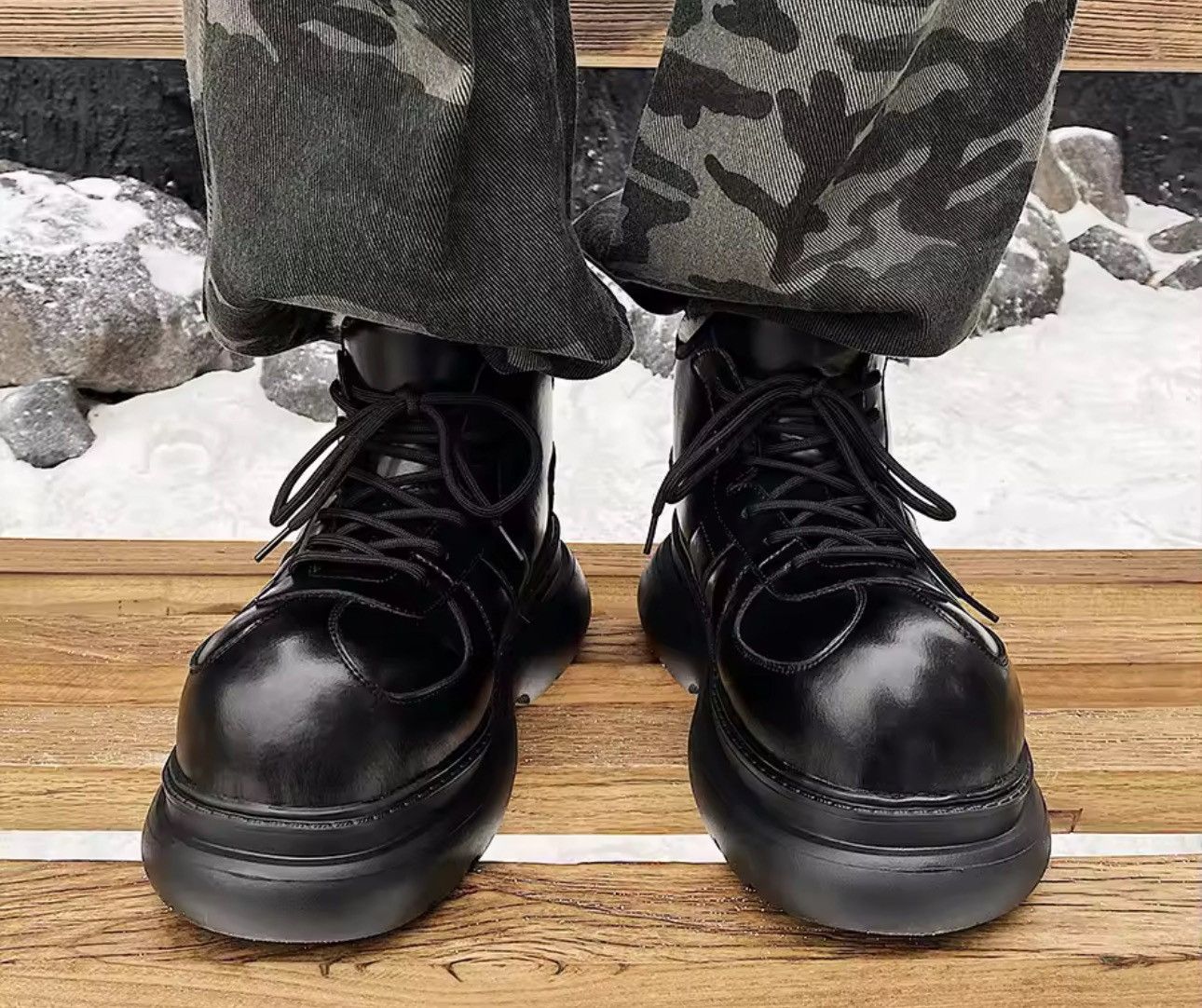 Other Genuine Leather Streetwear Warm Winter Waterproof Punk Boots Size US 8 / EU 41 - 2 Thumbnail