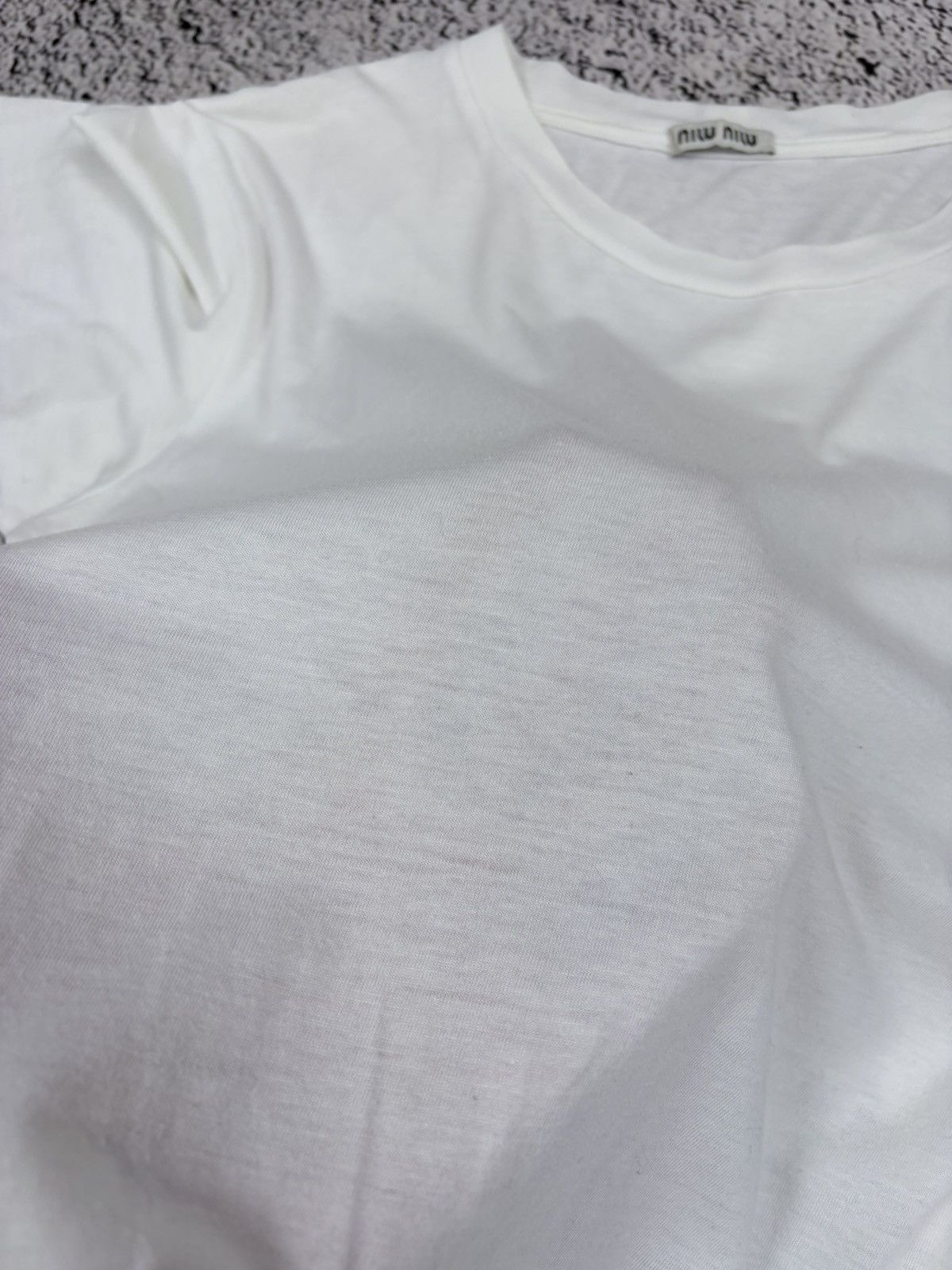 Miu Miu Miu Miu Archival Logo Patch White Tee Shirt size S Size S / US 4 / IT 40 - 6 Thumbnail