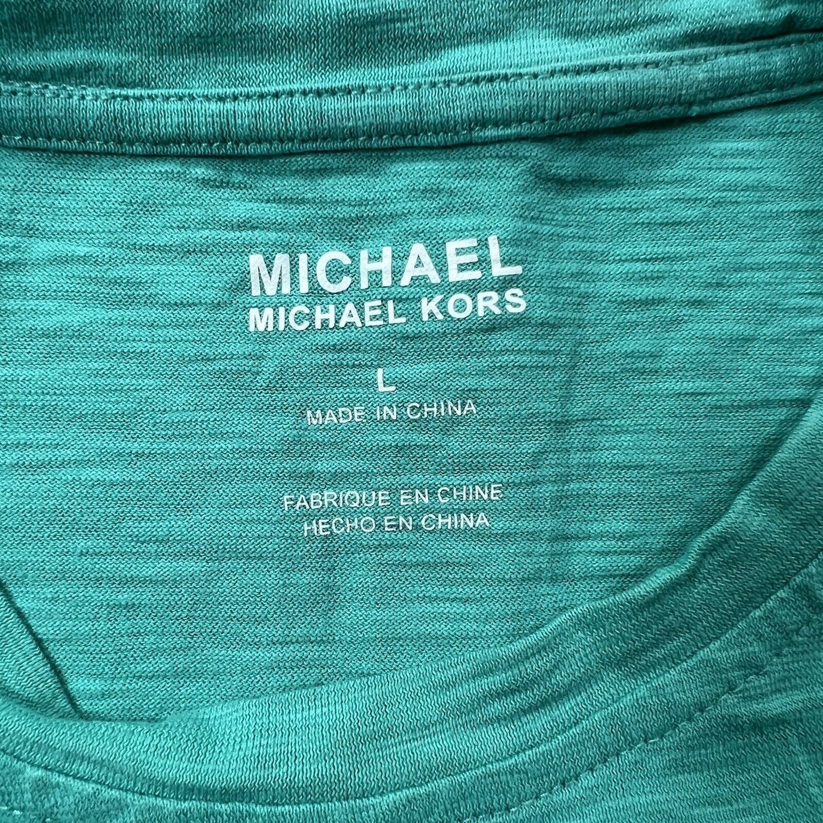 Michael Kors Michael Kors Men's Large Teal Green Canvas T Shirt Size US L / EU 52-54 / 3 - 7 Thumbnail
