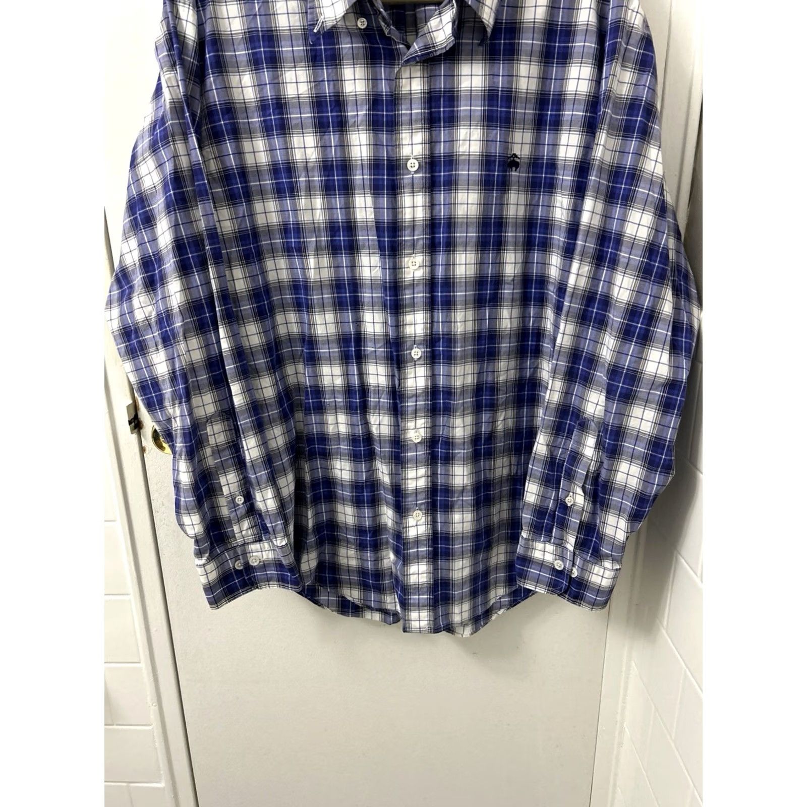 Brooks Brothers VTG Brooks Brothers Regent Polo Shirt Mens XL Blue Plaid Button-Down Collar Made In USA Size US XL / EU 56 / 4 - 3 Thumbnail
