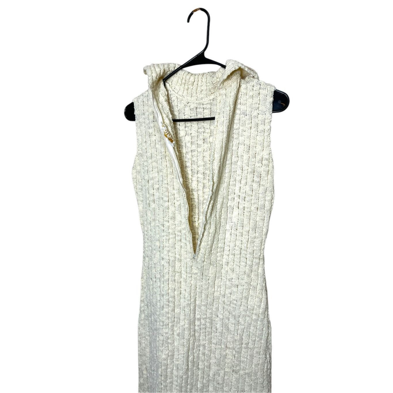 Other Vintage Jane Cream Sleeveless Turtleneck Maxi Sweater Dress Size M / US 6-8 / IT 42-44 - 11 Thumbnail