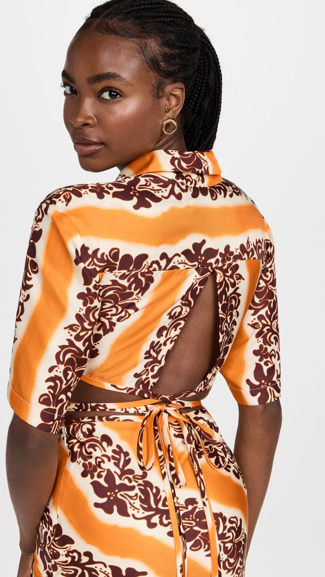 Christopher Esber Hibiscus Short Sleeve Crop Tie Shirt Size M / US 6-8 / IT 42-44 - 4 Thumbnail