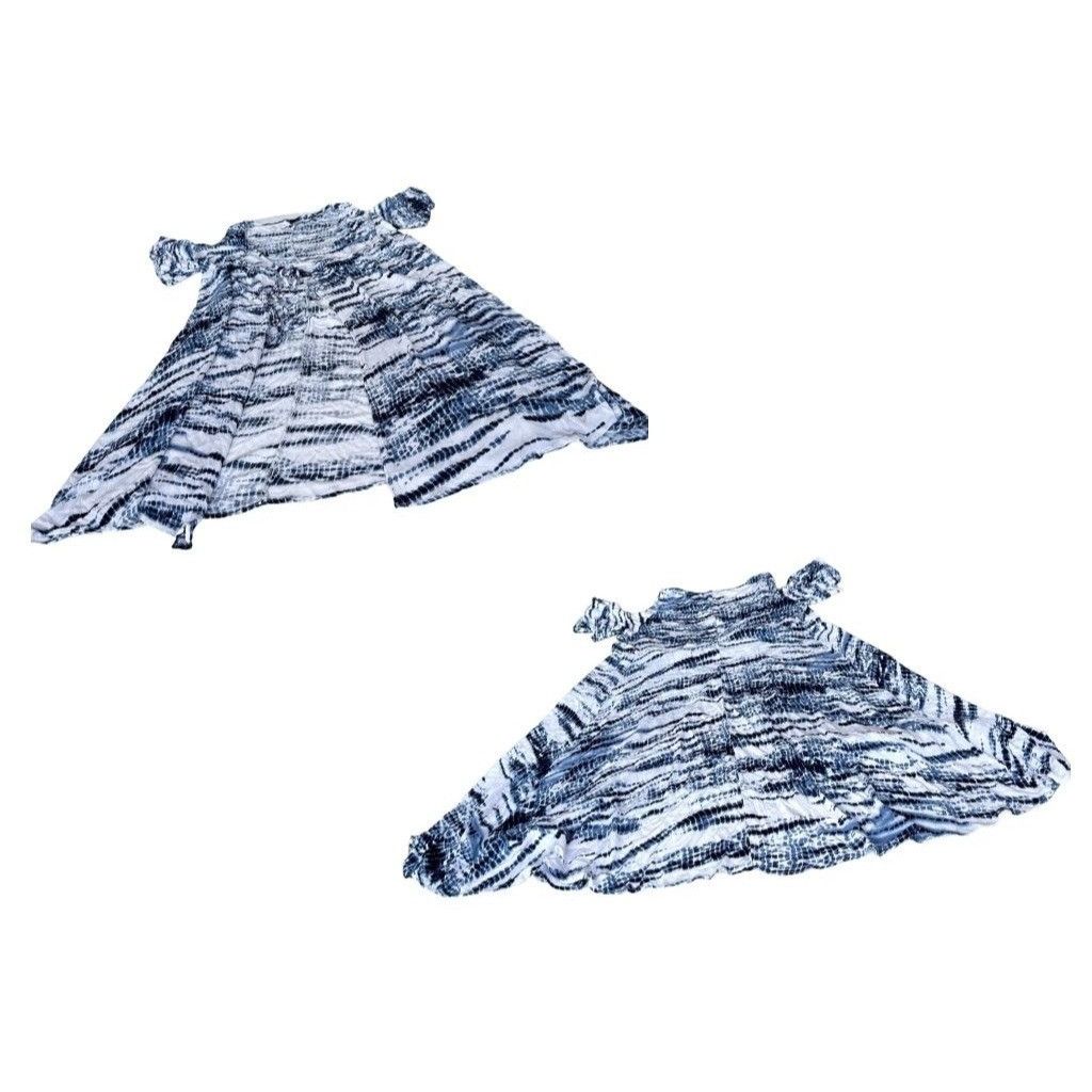 Torrid Torrid Blue Tie Dye Gauze Cold Shoulder Wrap Midi Dress 1X Size XXL / US 16-18 / IT 52-54 - 11 Thumbnail