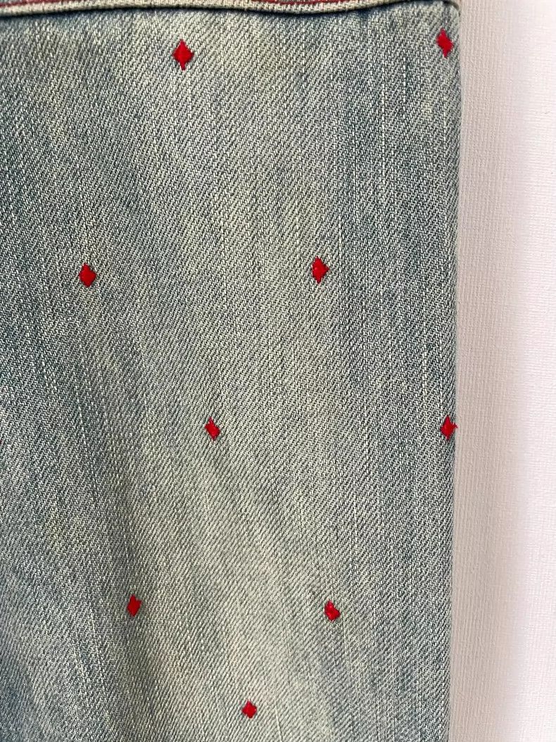 Undercover UNDERCOVER size os 2002SS Haze Diamond Embroidered Jeans 25 Size US 30 / EU 46 - 8 Thumbnail