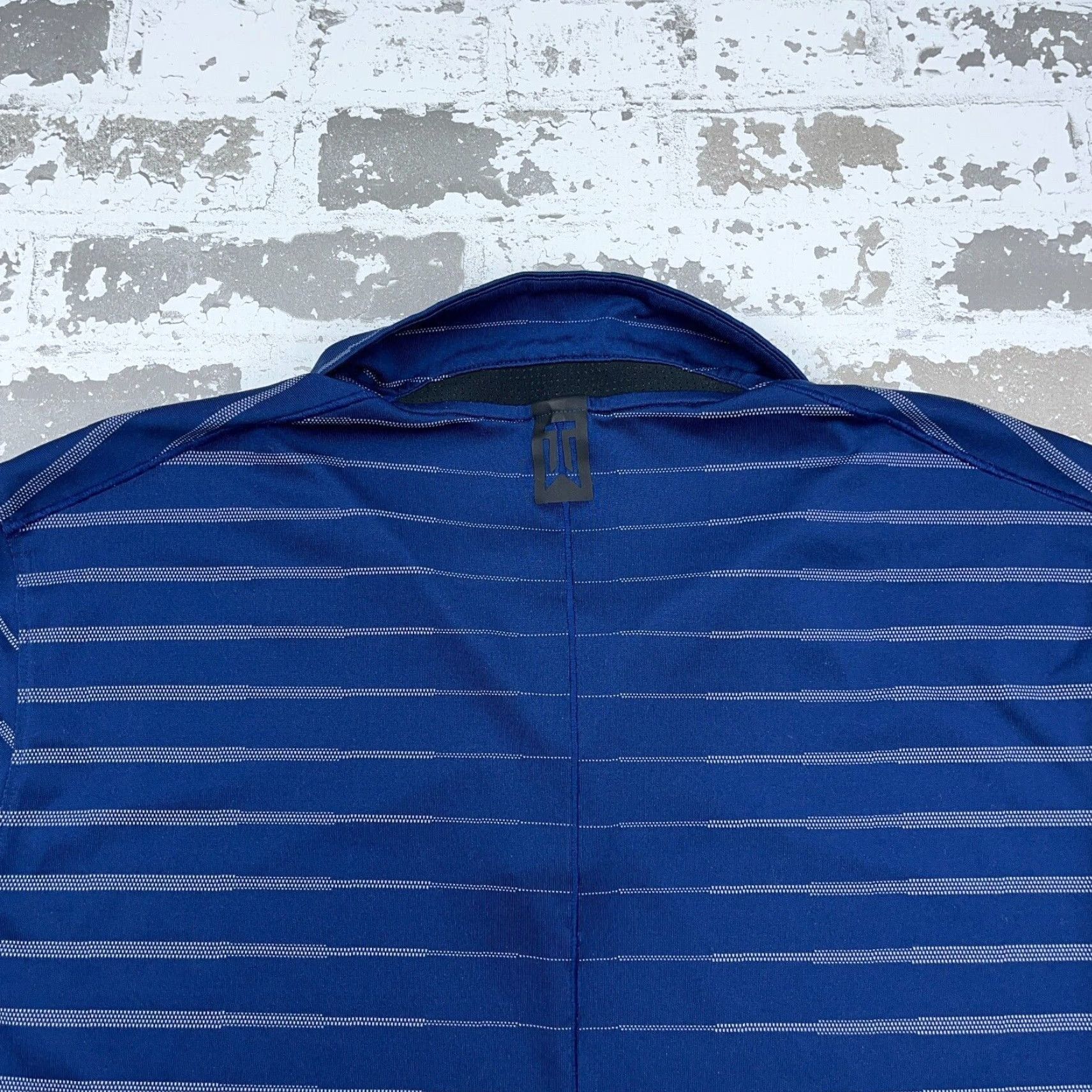 Nike Nike Polo Shirt Men L Blue Striped Dri Fit Performance Golf Standard Snap Shirt L Mens Nike Dri-Fit Polo Blue Striped - Size US L / EU 52-54 / 3 - 6 Thumbnail