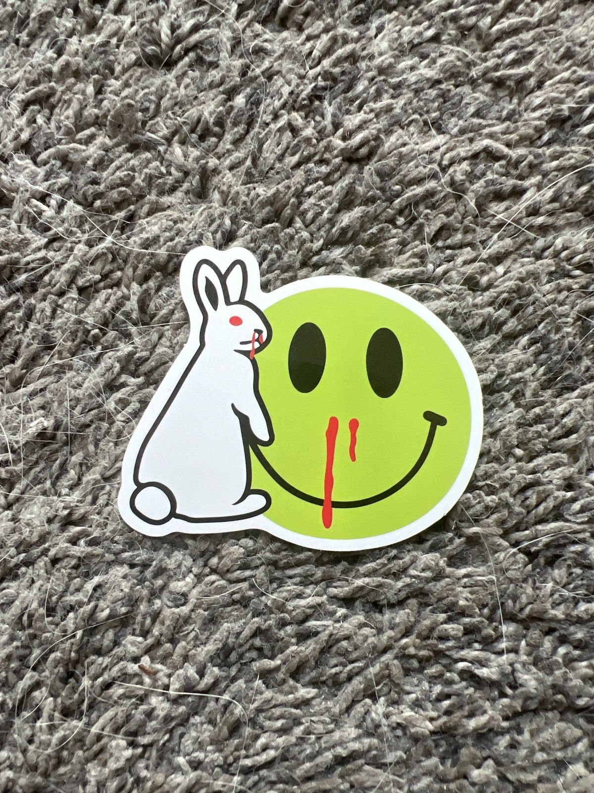 FR2 #FR2 Fxxking Rabbits Smiley Face Nose Bleed Sticker Size ONE SIZE - 1 Thumbnail