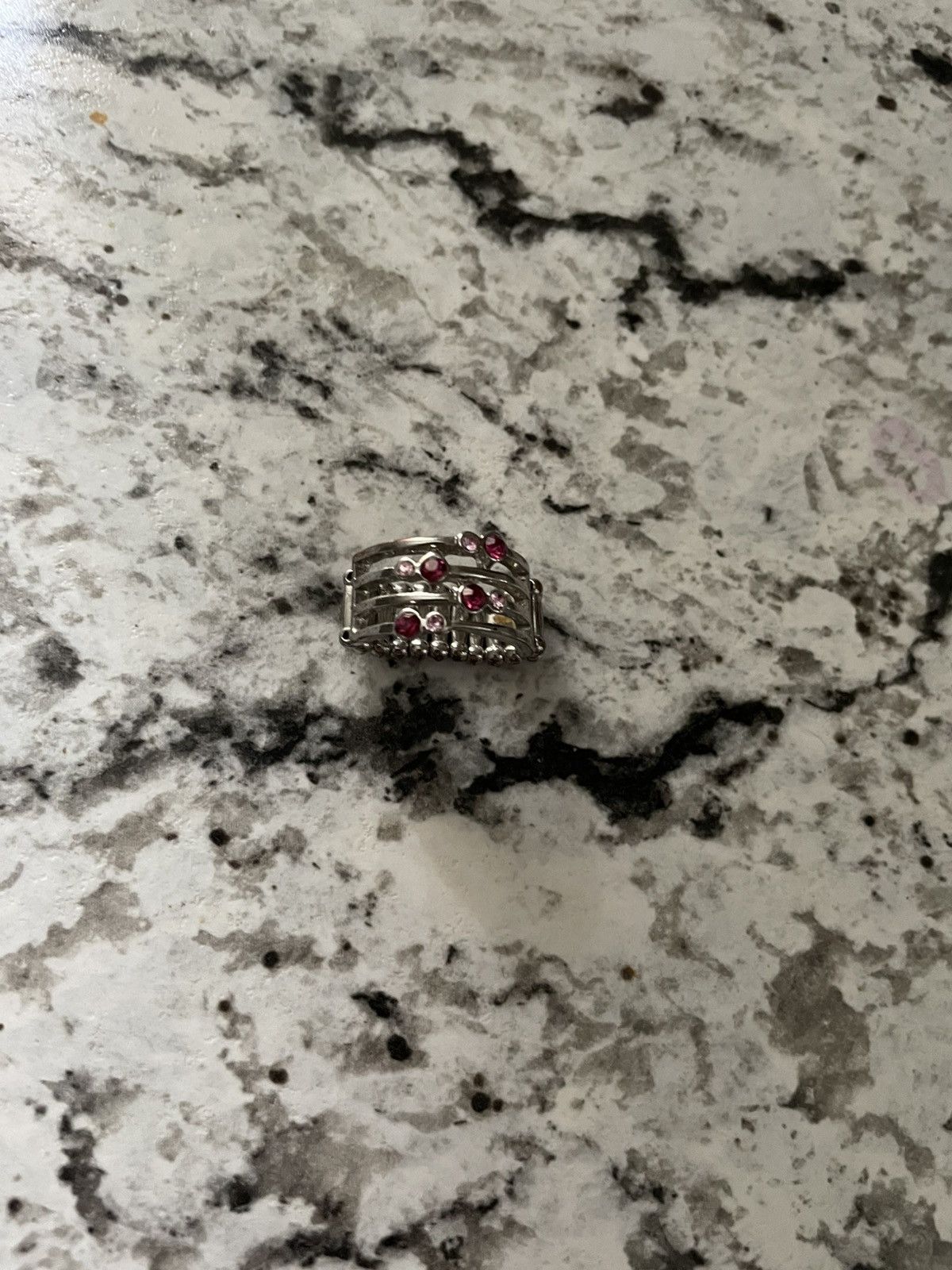 Other Silver ring with red stones Size ONE SIZE - 4 Thumbnail