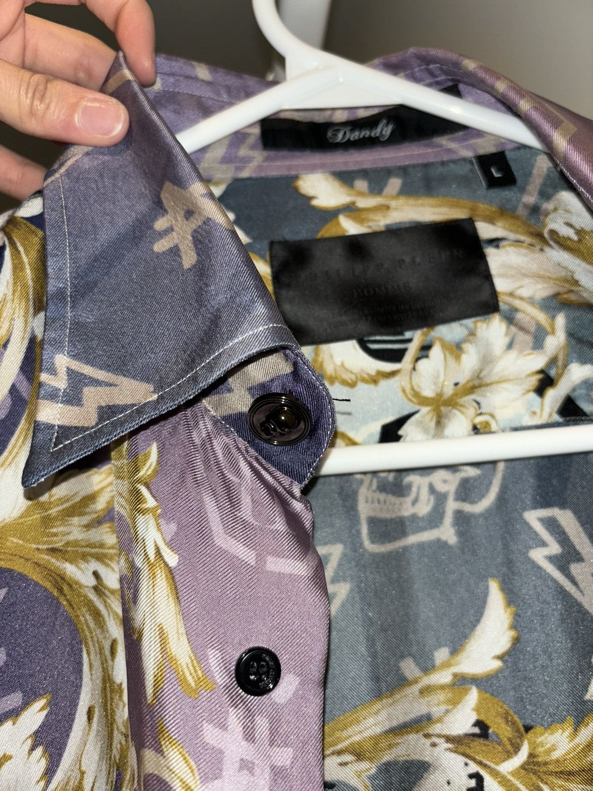 Philipp Plein Silk Shirt Dandy LS New Baroque Size US L / EU 52-54 / 3 - 3 Thumbnail