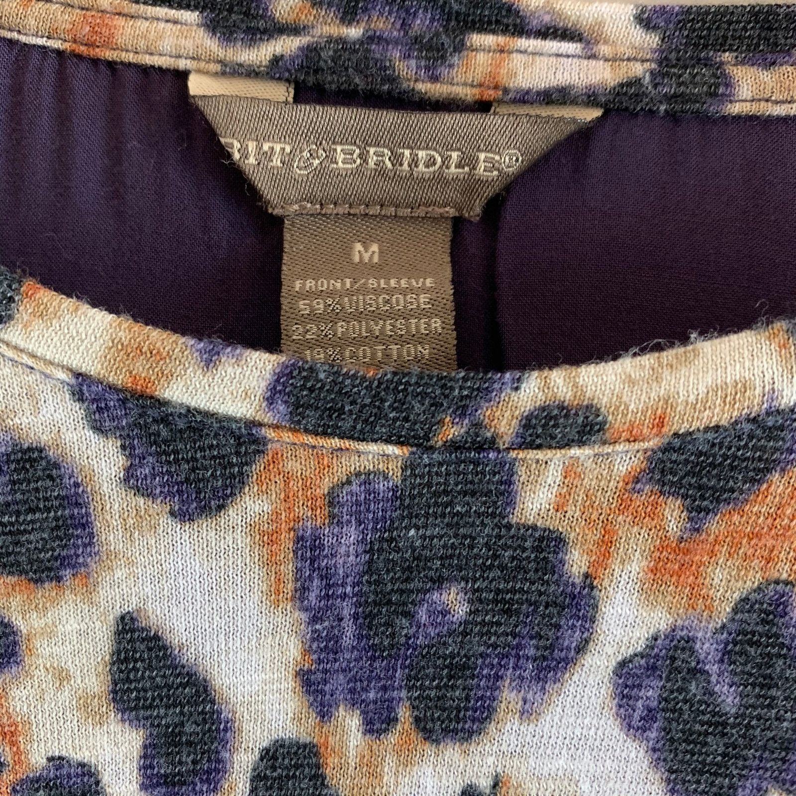 Other Bit Bridle Purple Cheetah Animal Tunic Top Blouse Shirt M Size US M / EU 48-50 / 2 - 5 Thumbnail