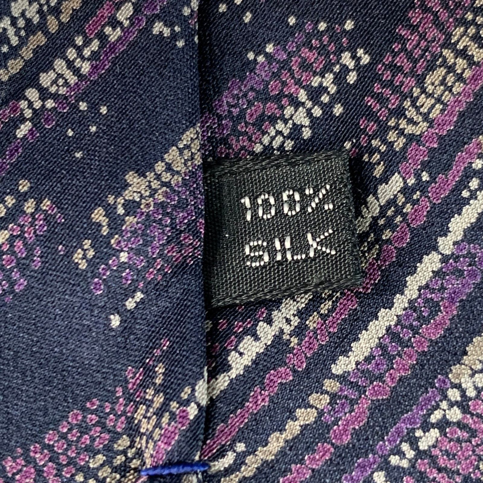 Missoni MISSONI One Size Purple Grey Black Abstract Silk Tie Size ONE SIZE - 5 Thumbnail