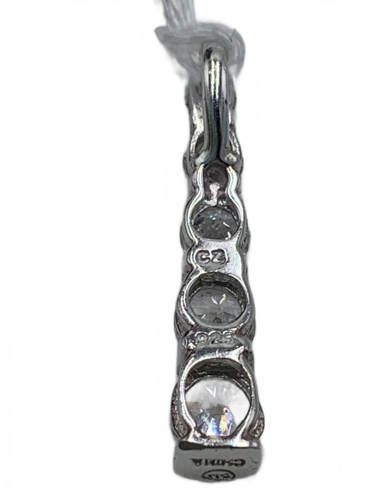 Other 925 CZ SU Sterling Silver 1.6g Cz Drop 1 Fine Pendant (only) Size ONE SIZE - 4 Thumbnail