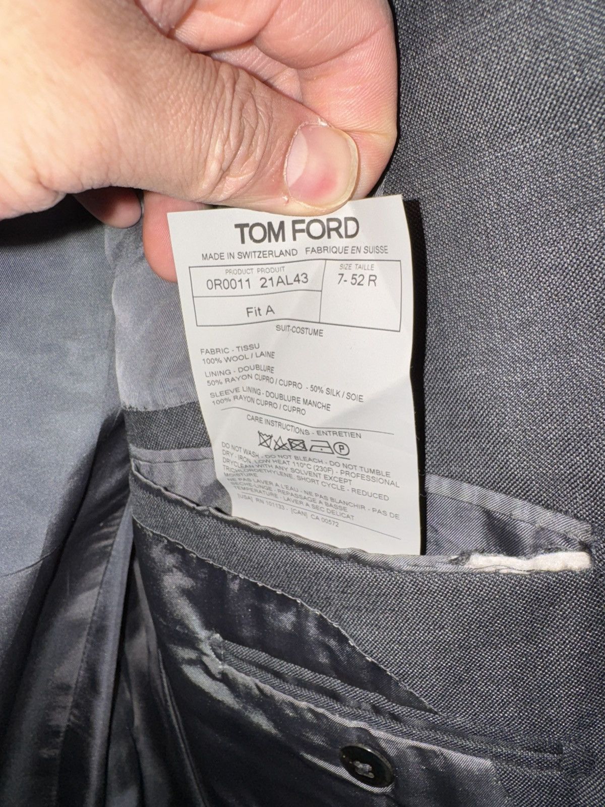 Tom Ford TOM FORD SUIT JACKET GREY Size 40S - 6 Thumbnail