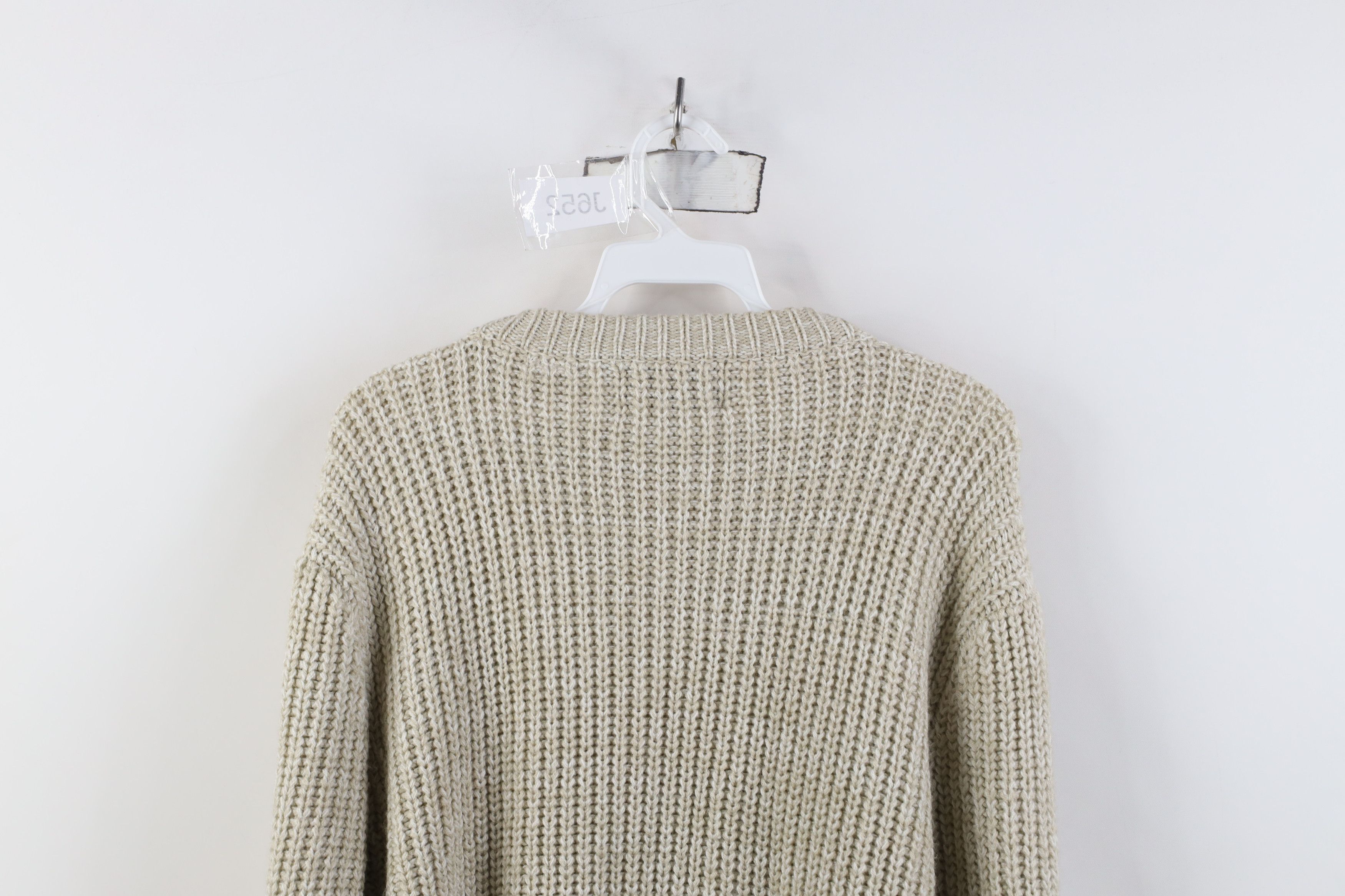 Vintage Vintage 70s Streetwear Chunky Ribbed Knit Sweater Beige Size US XL / EU 56 / 4 - 10 Thumbnail
