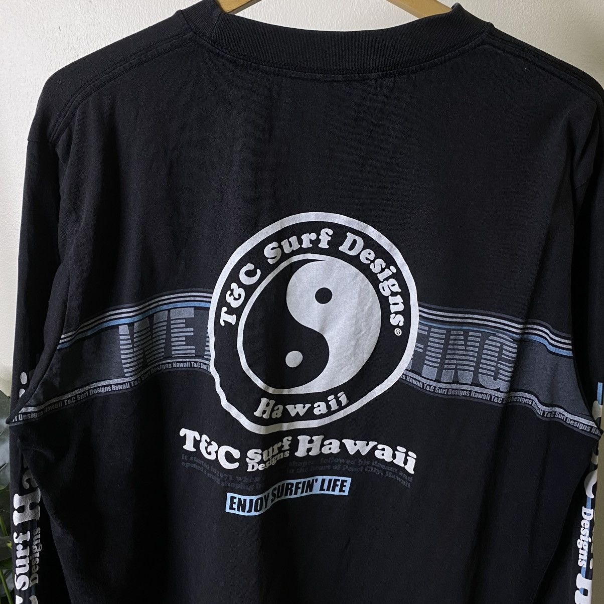 Vintage Vintage Y2K T&C Ying Yang Big Logo Surf LS Tee Size US XL / EU 56 / 4 - 2 Thumbnail