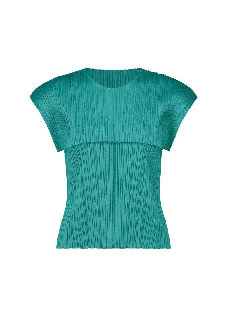 Issey Miyake Issey Miyake size:3 Green pleated short-sleeved shirt Size XS / US 0-2 / IT 36-38 - 1 Thumbnail