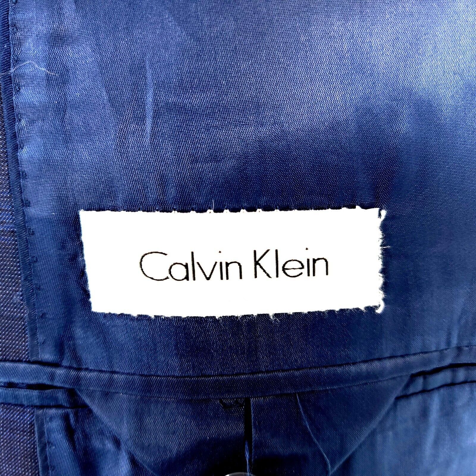 Calvin Klein Calvin Klein Wool 2 Button Blue Birdseye Windowpane Blazer 4 Size 42R - 9 Thumbnail