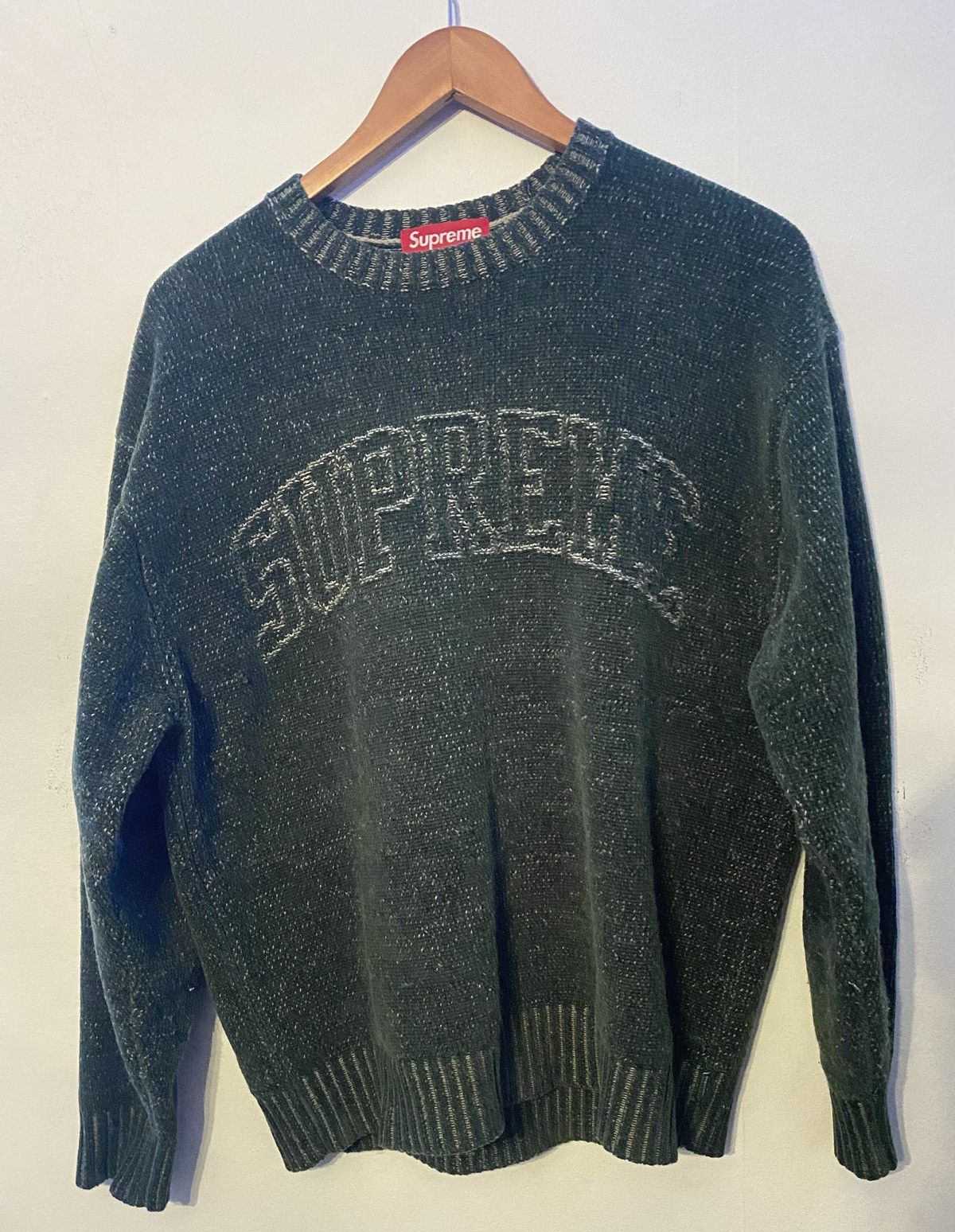 Supreme Supreme Contrast Arc Olive Green Sweater | Grailed