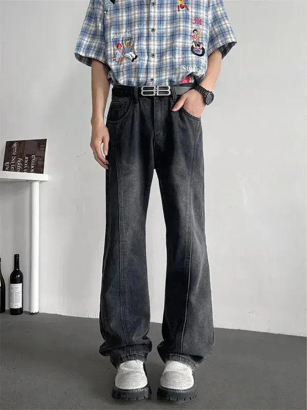 Japanese Brand Retro loose straight leg wide leg jeans Size US 32 / EU 48 - 1 Thumbnail